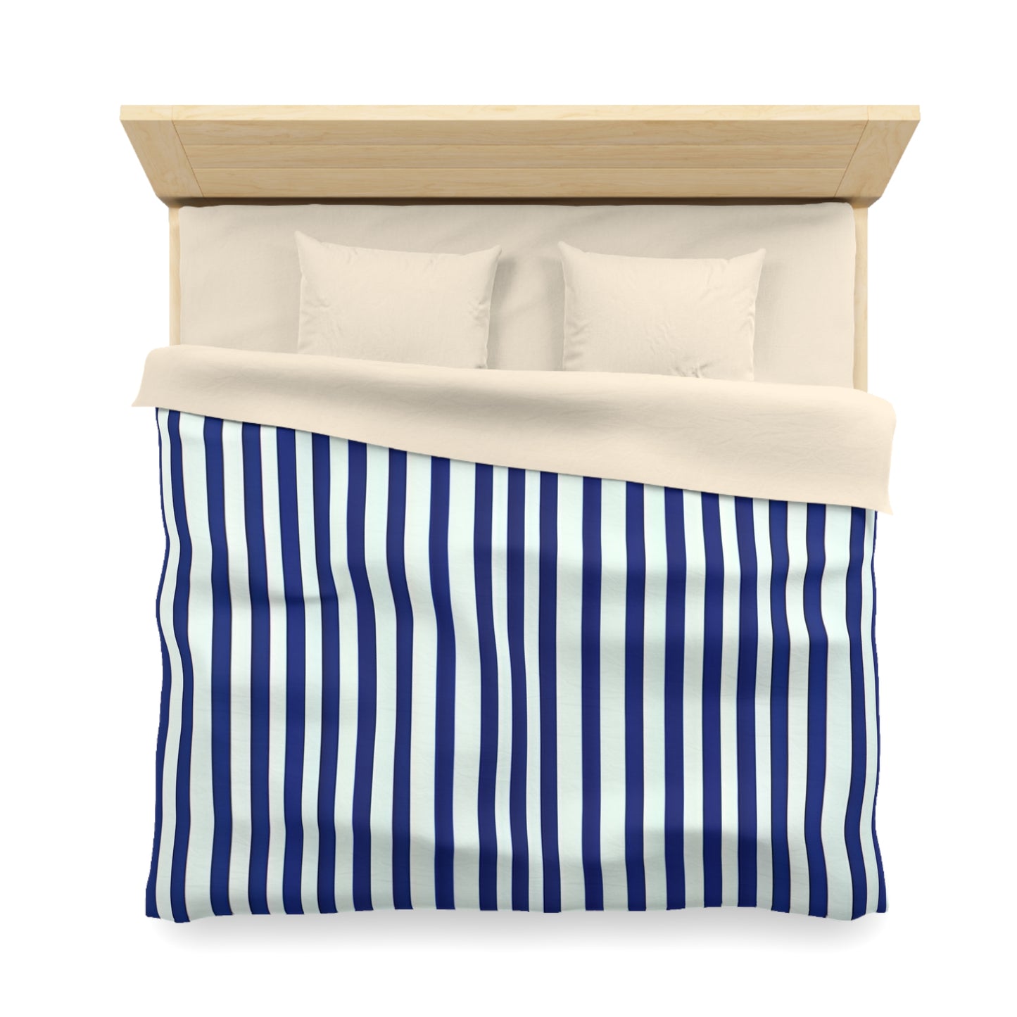 Navy Simply Striped Microfiber Duvet Cover
