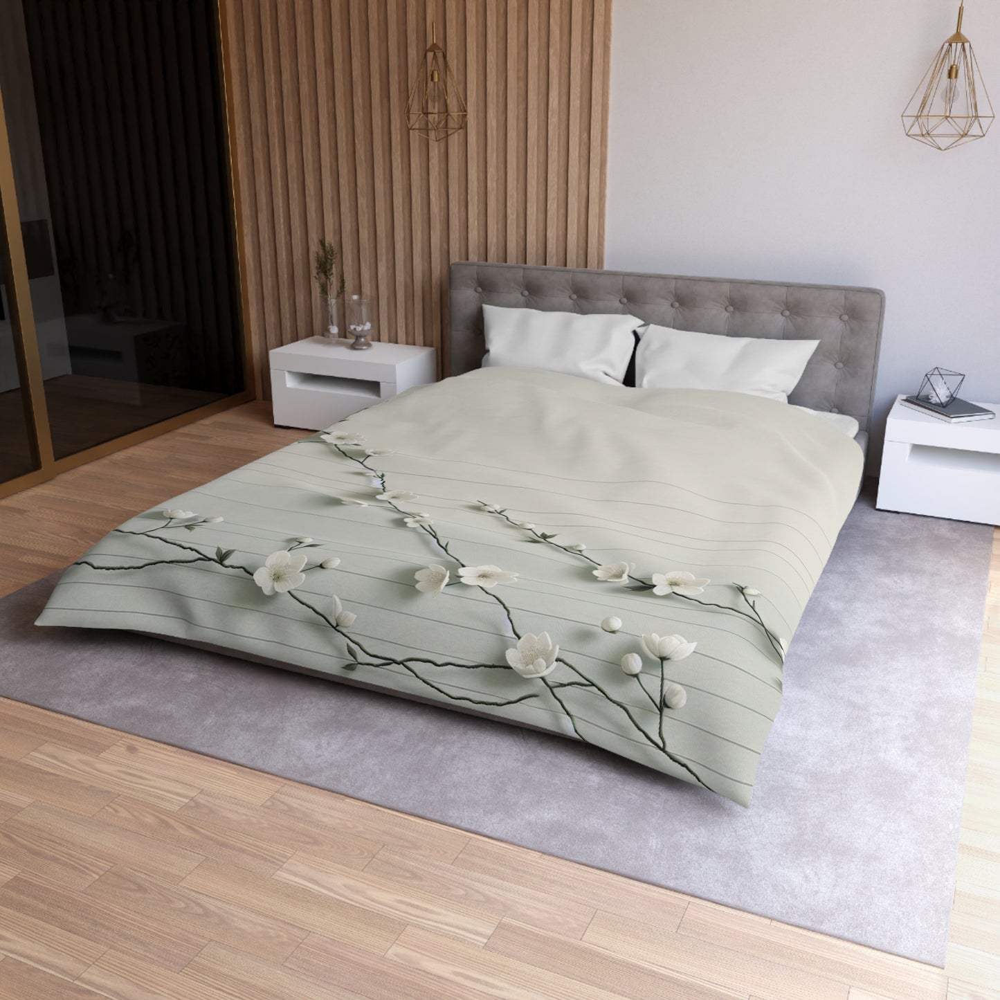 Elegant Floral Microfiber Duvet Cover - Cozy Bedding for Spring, Home Decor, Bedroom Refresh, Gift for Her, Housewarming