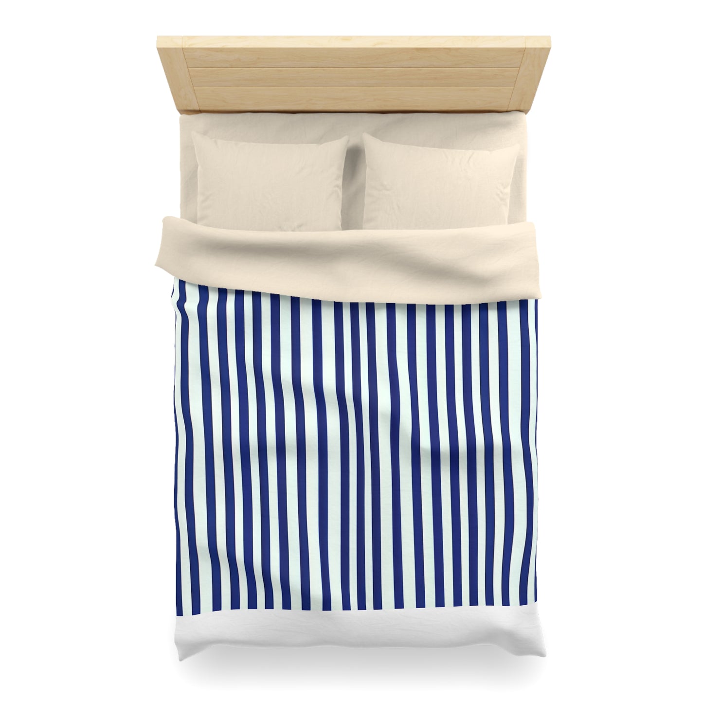 Navy Simply Striped Microfiber Duvet Cover