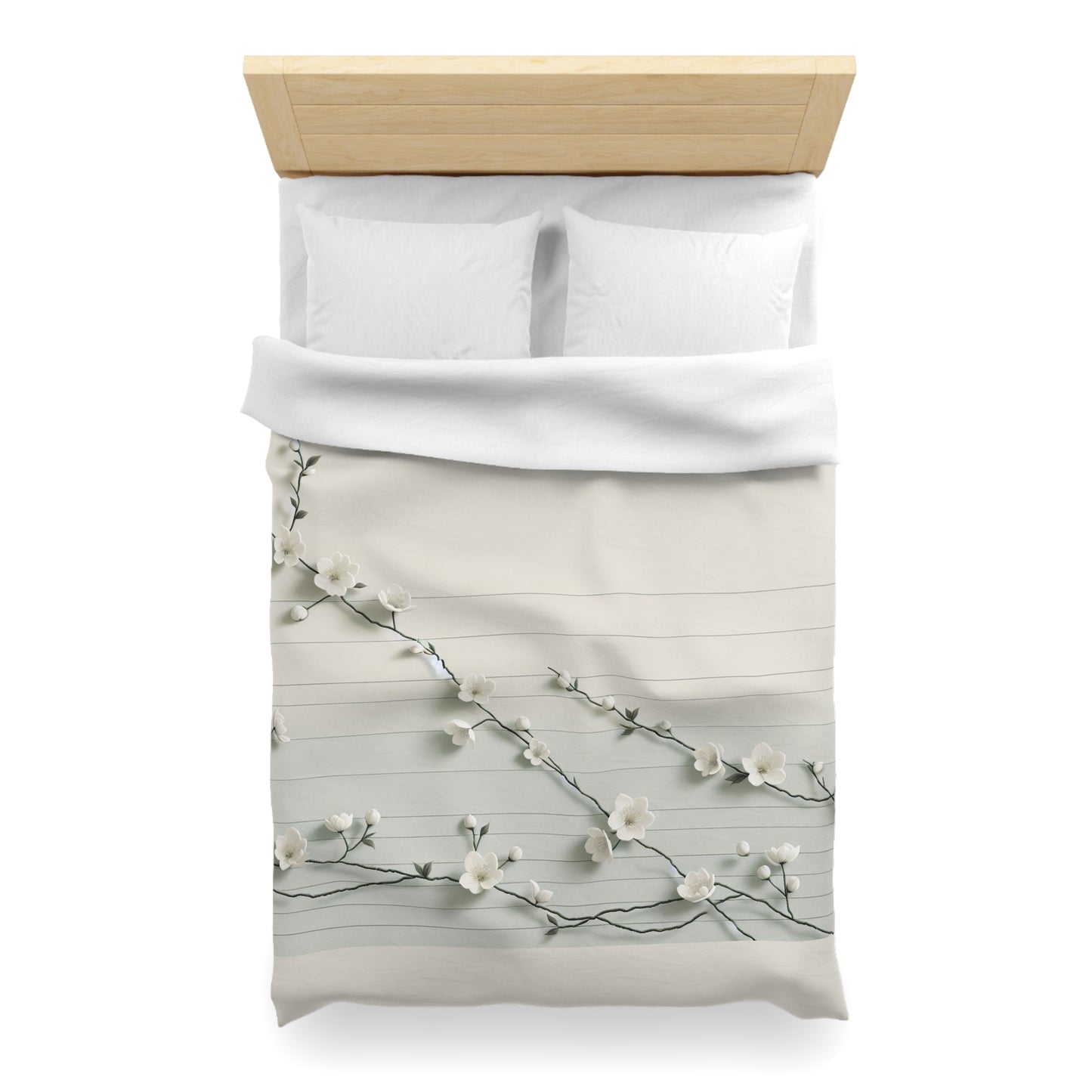 Elegant Floral Microfiber Duvet Cover - Cozy Bedding for Spring, Home Decor, Bedroom Refresh, Gift for Her, Housewarming