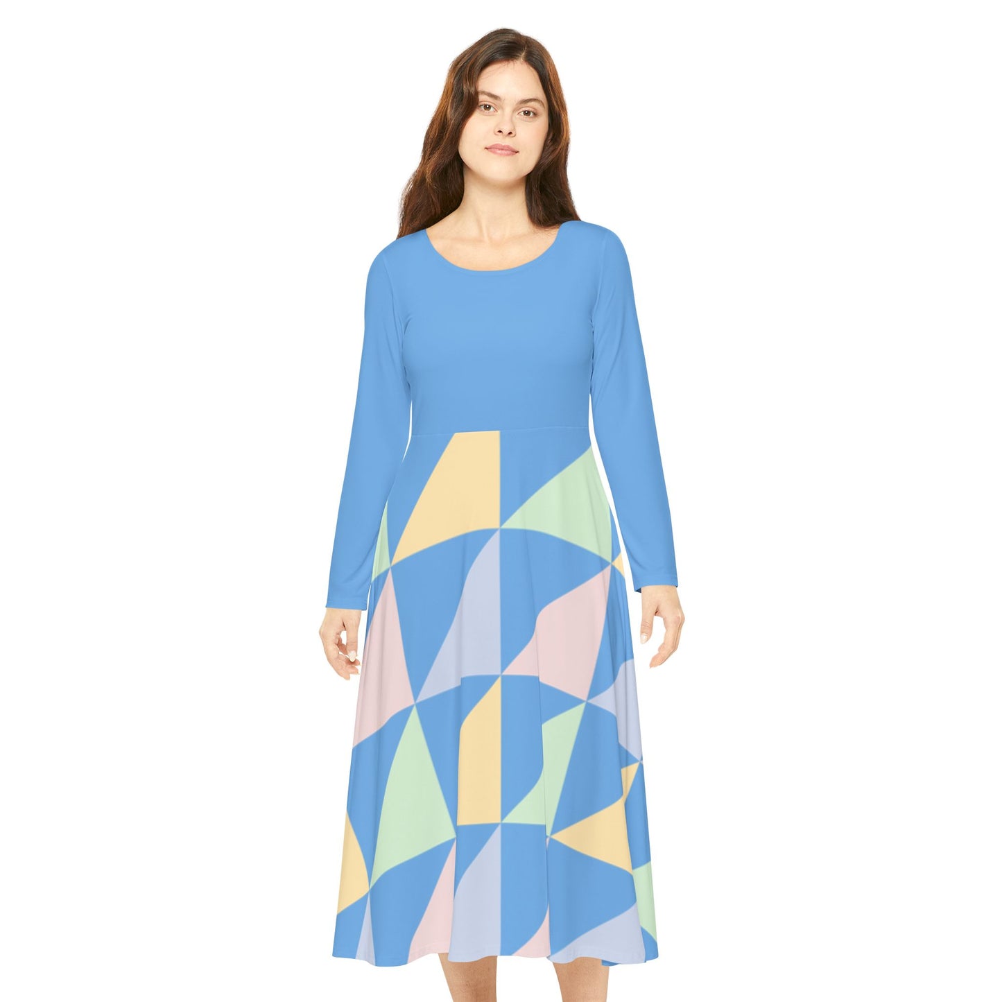 Women's Long Sleeve Dance Dress, Elegant Lightweight Dancewear, Casual Evening Dress, Perfect for Parties, Spring Fashion