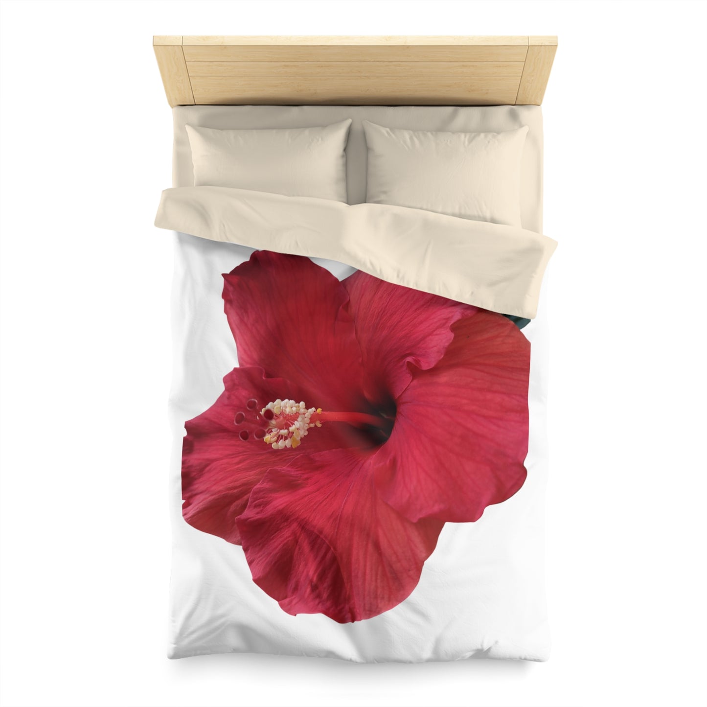 Hibiscus Bloom Microfiber Duvet Cover – Bright Floral Bedding for Relaxed Home Décor