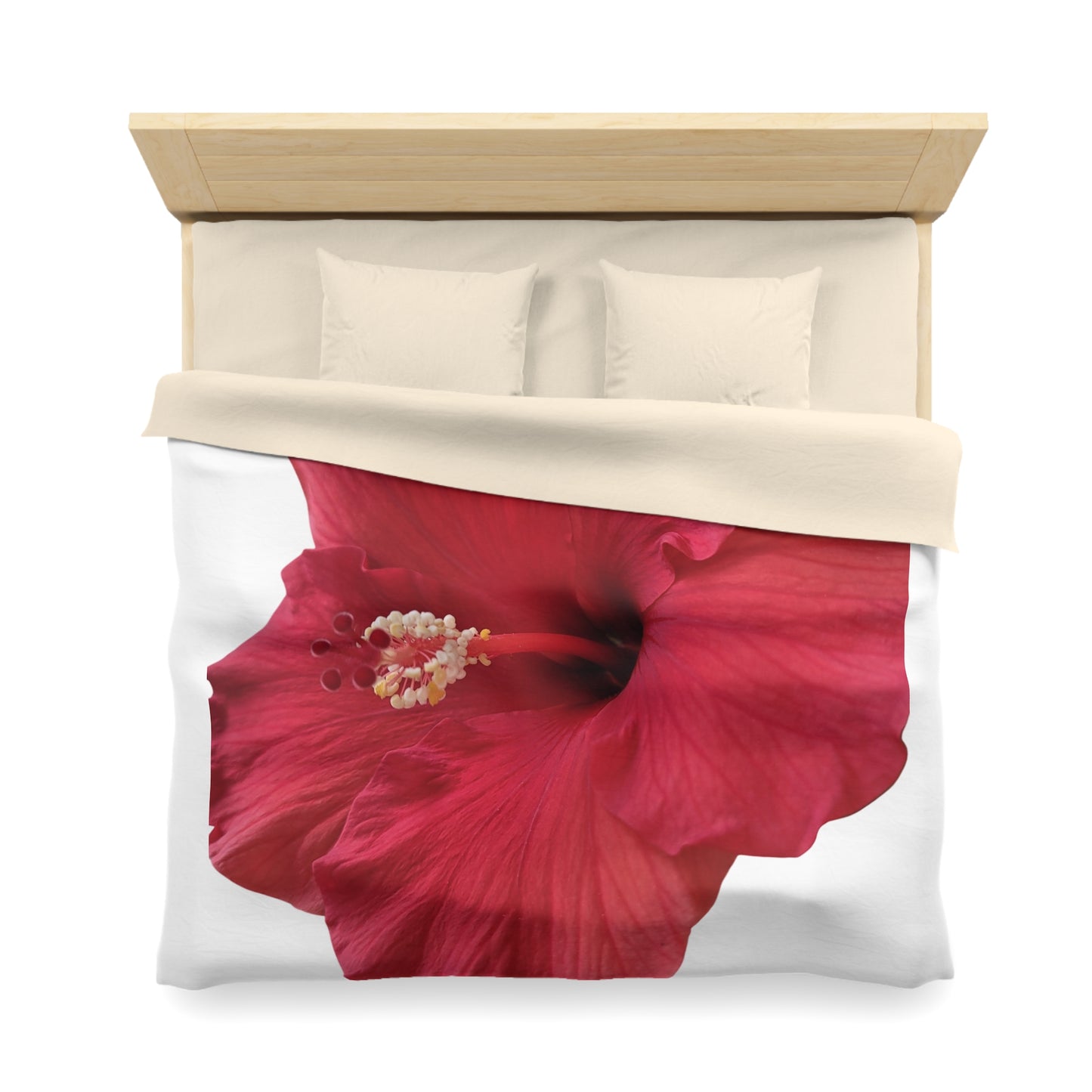 Hibiscus Bloom Microfiber Duvet Cover – Bright Floral Bedding for Relaxed Home Décor