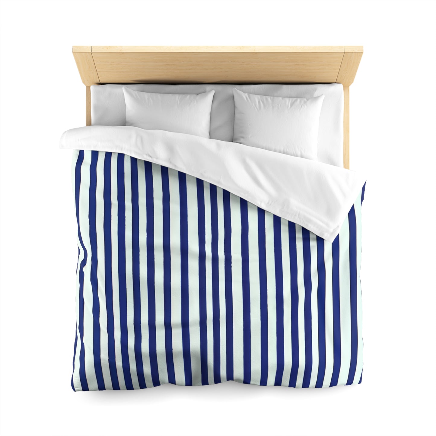 Navy Simply Striped Microfiber Duvet Cover