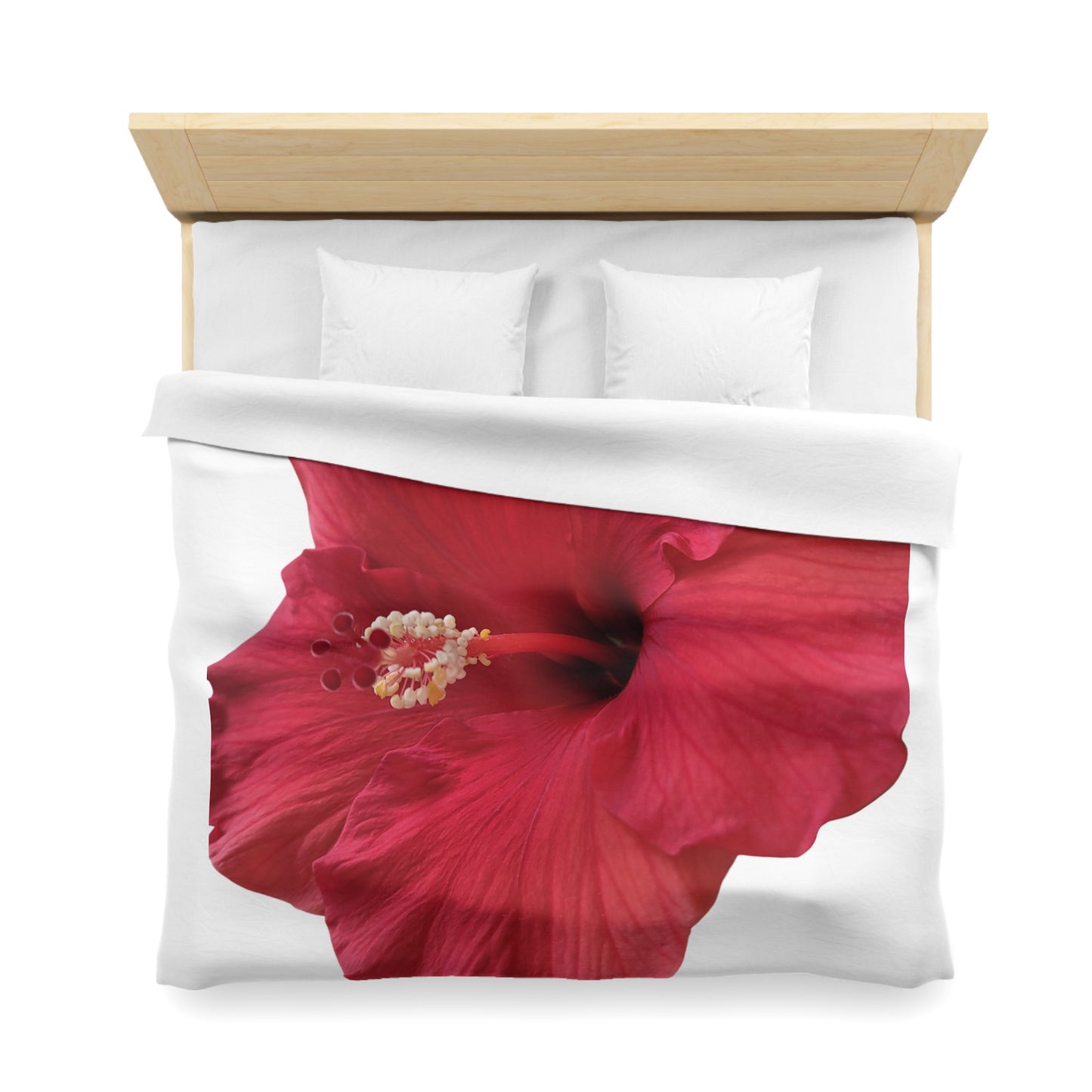 Hibiscus Bloom Microfiber Duvet Cover – Bright Floral Bedding for Relaxed Home Décor