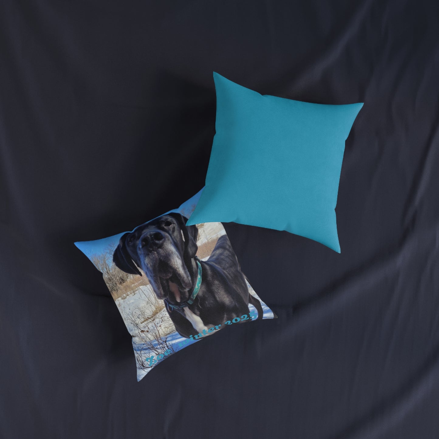 Personalized Dog Photo Square Pillow - Custom Pet Throw Pillow