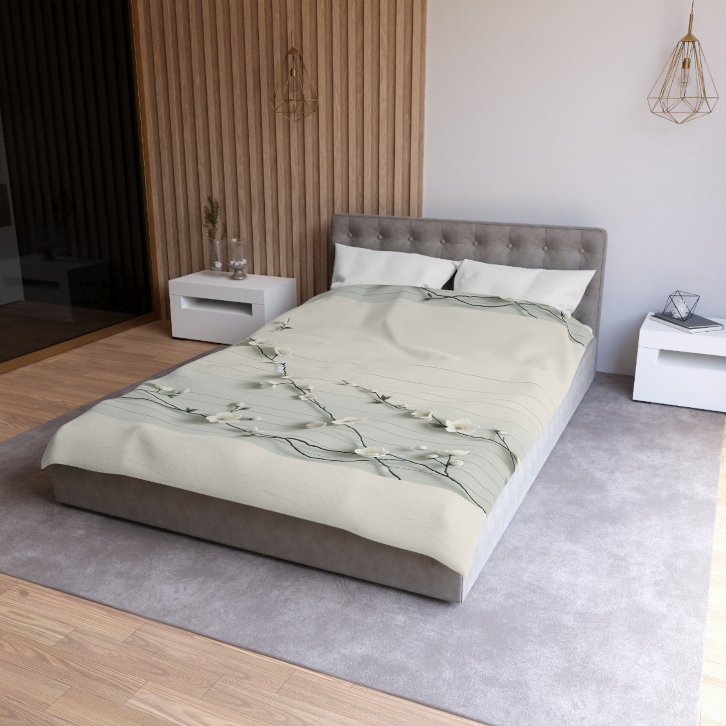 Elegant Floral Microfiber Duvet Cover - Cozy Bedding for Spring, Home Decor, Bedroom Refresh, Gift for Her, Housewarming