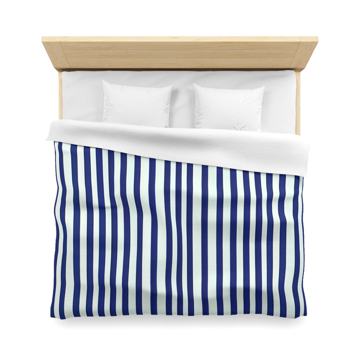 Navy Simply Striped Microfiber Duvet Cover