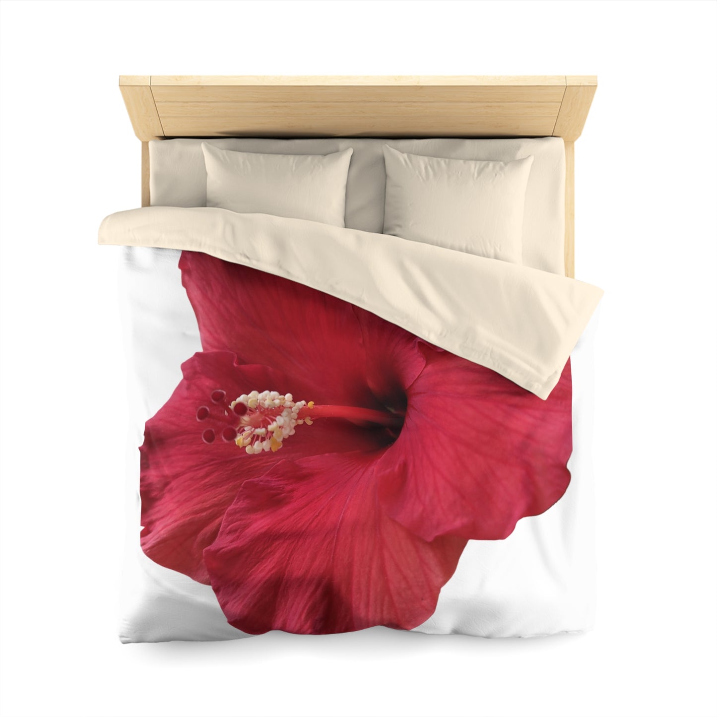 Hibiscus Bloom Microfiber Duvet Cover – Bright Floral Bedding for Relaxed Home Décor