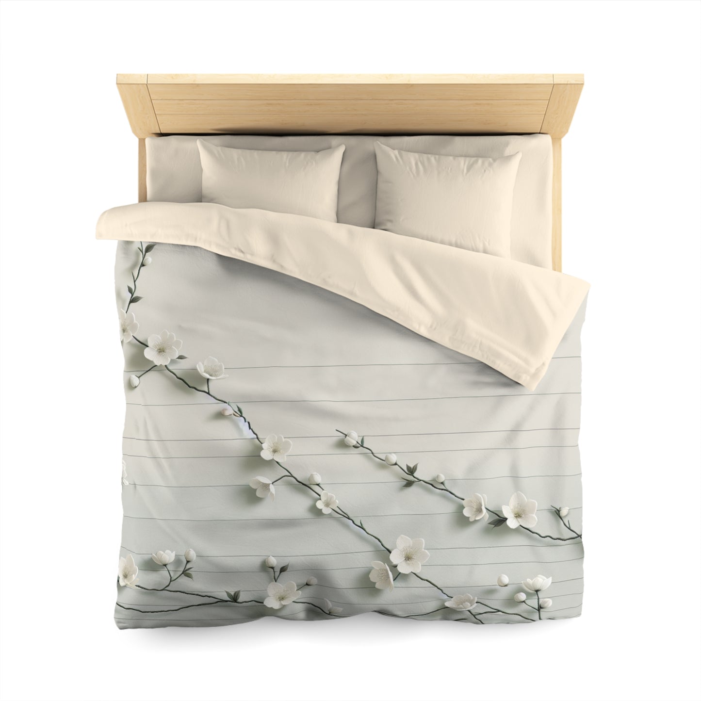 Elegant Floral Microfiber Duvet Cover - Cozy Bedding for Spring, Home Decor, Bedroom Refresh, Gift for Her, Housewarming