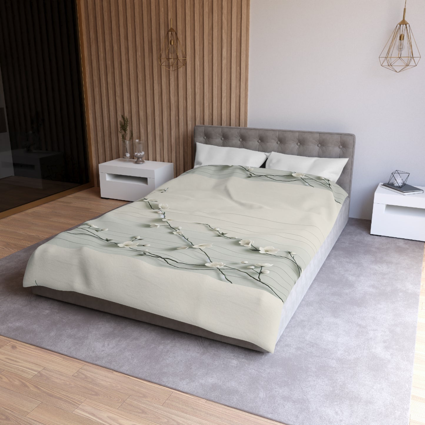 Elegant Floral Microfiber Duvet Cover - Cozy Bedding for Spring, Home Decor, Bedroom Refresh, Gift for Her, Housewarming
