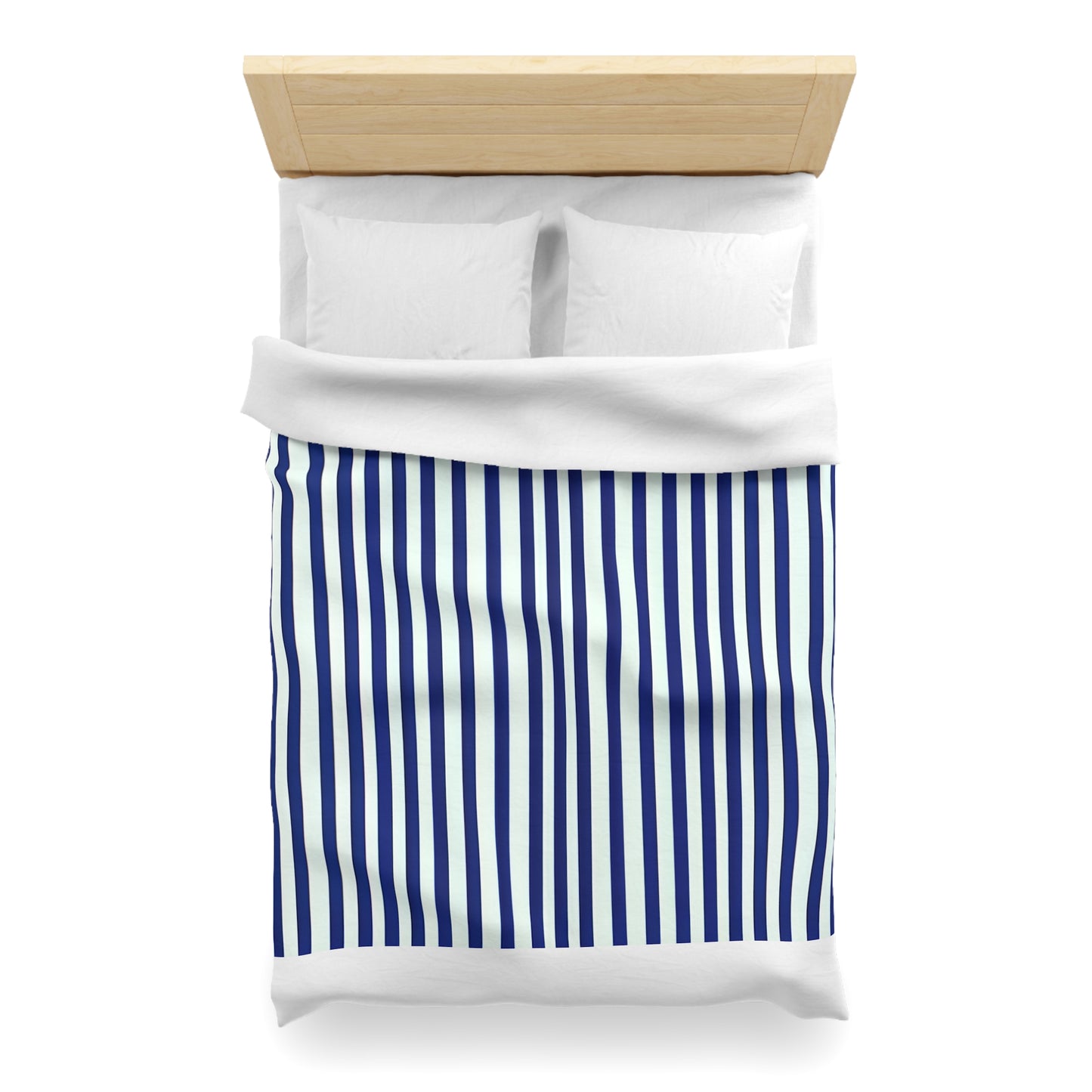 Navy Simply Striped Microfiber Duvet Cover