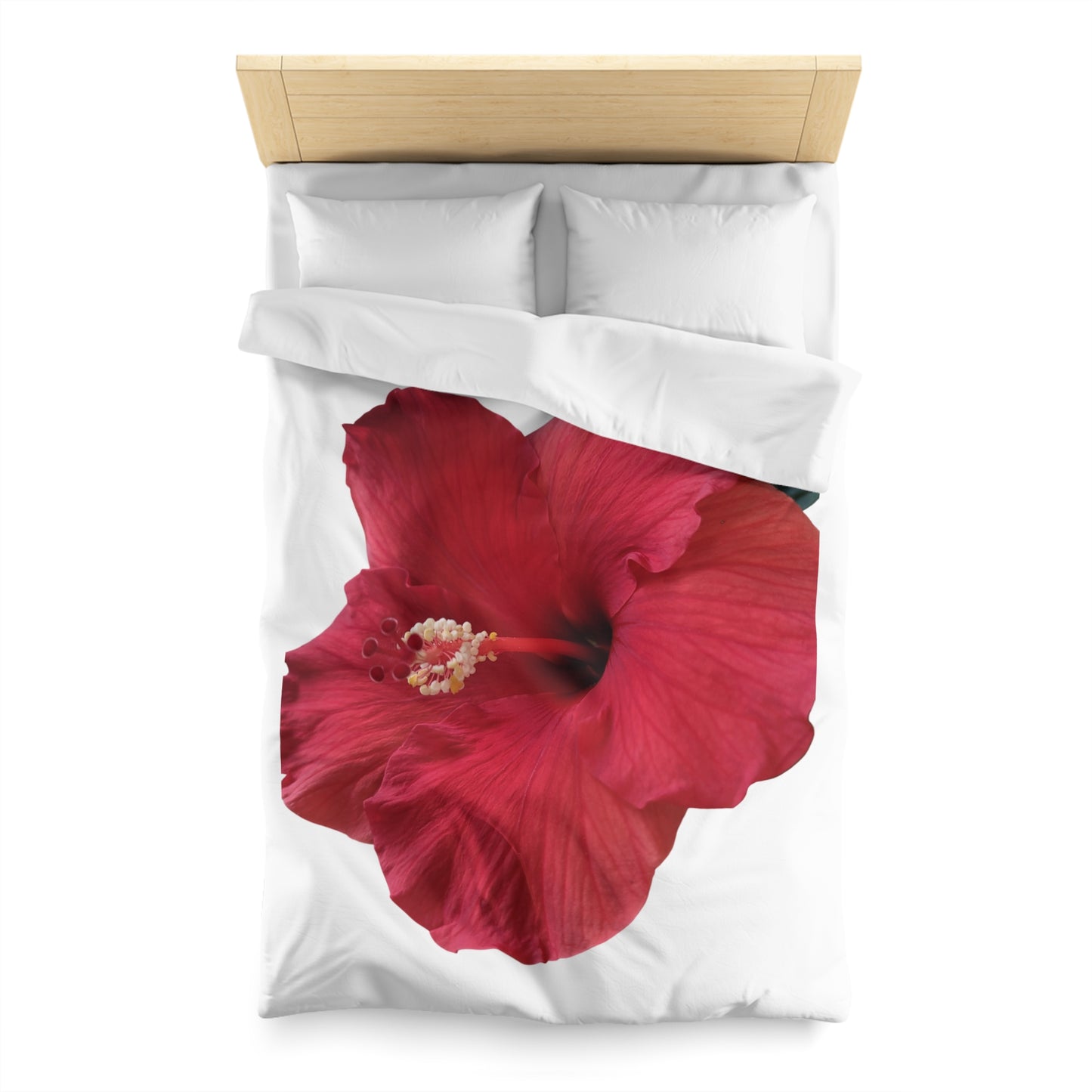 Hibiscus Bloom Microfiber Duvet Cover – Bright Floral Bedding for Relaxed Home Décor