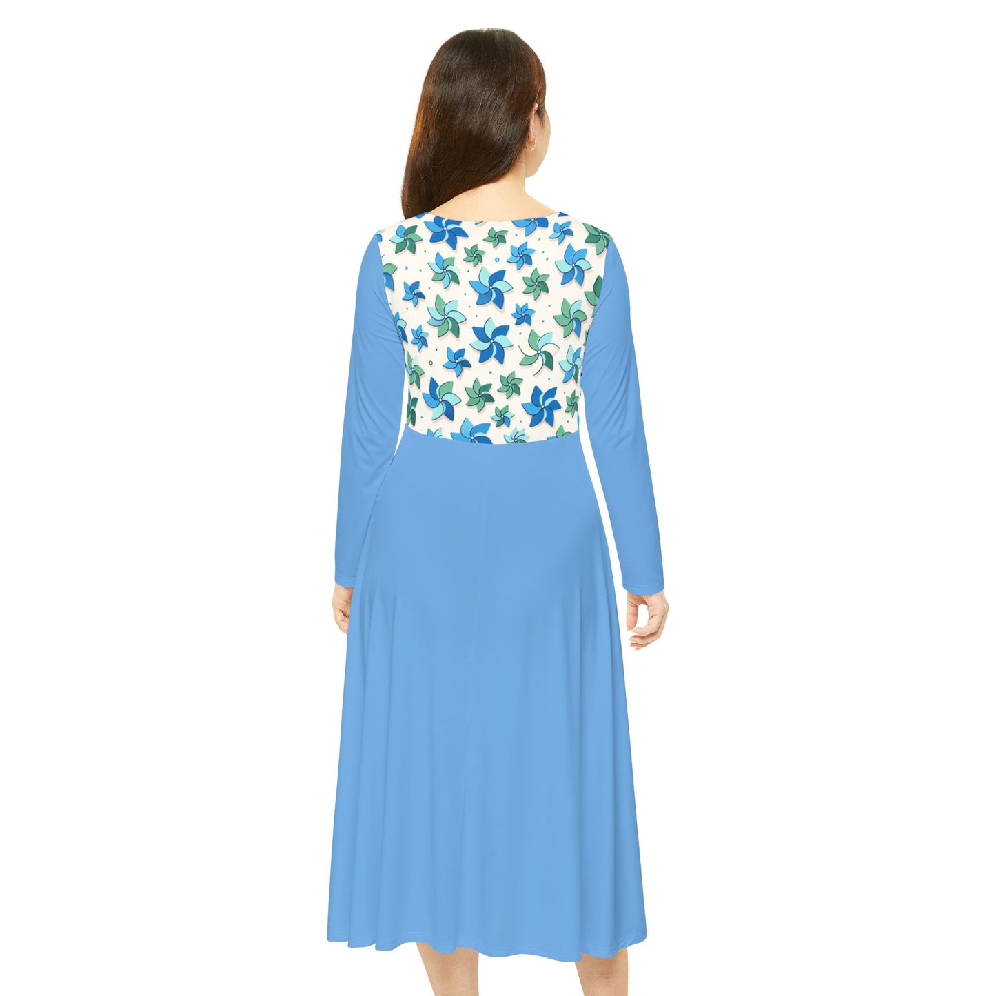 Floral Long Sleeve Dance Dress