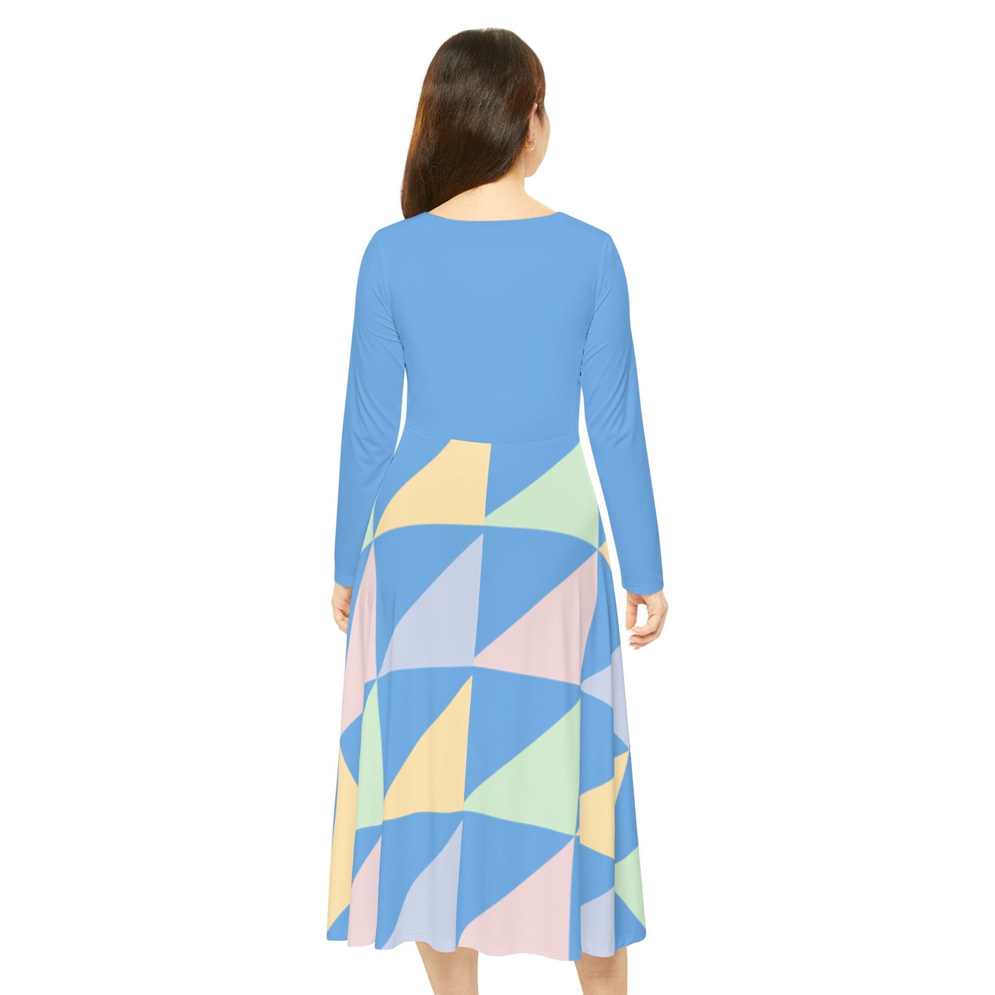 Women's Long Sleeve Dance Dress, Elegant Lightweight Dancewear, Casual Evening Dress, Perfect for Parties, Spring Fashion