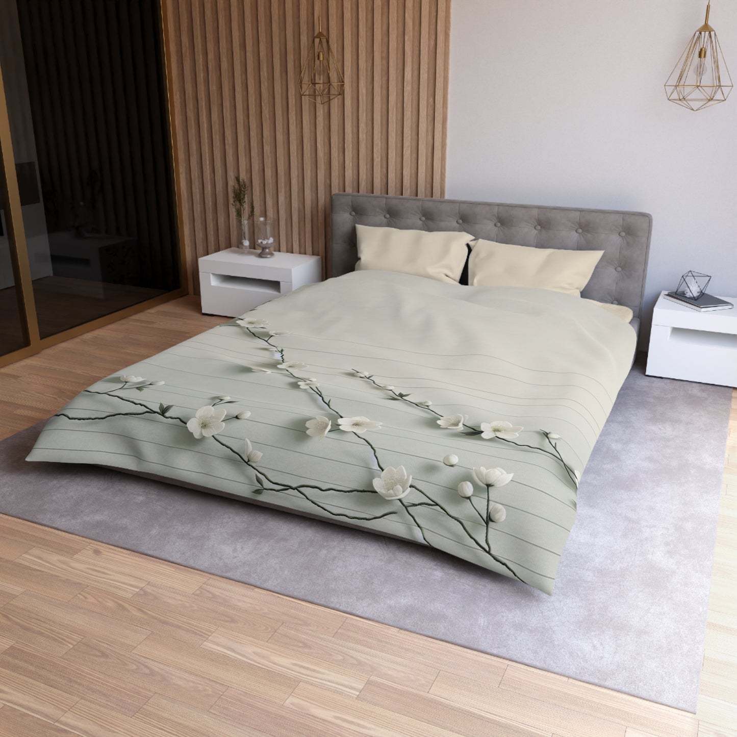 Elegant Floral Microfiber Duvet Cover - Cozy Bedding for Spring, Home Decor, Bedroom Refresh, Gift for Her, Housewarming