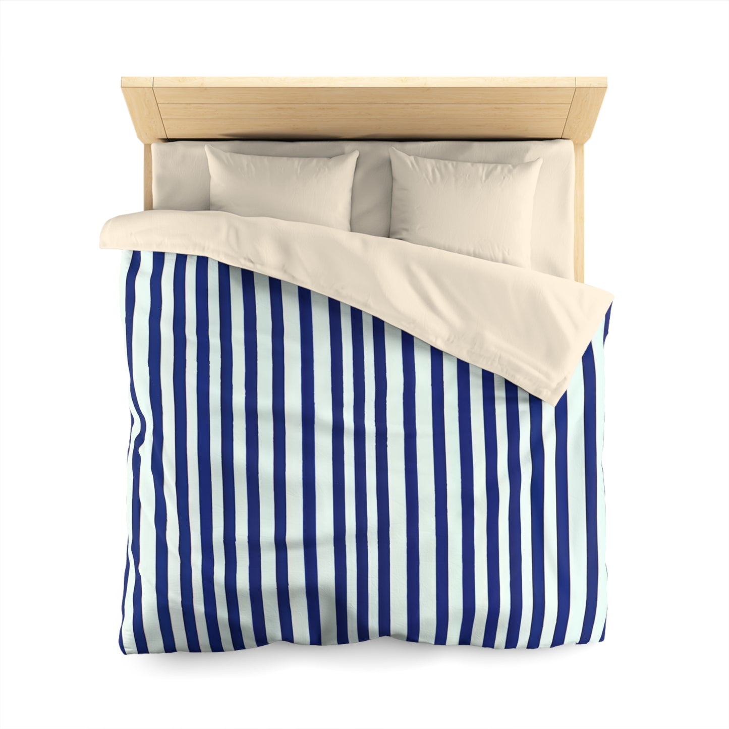 Navy Simply Striped Microfiber Duvet Cover
