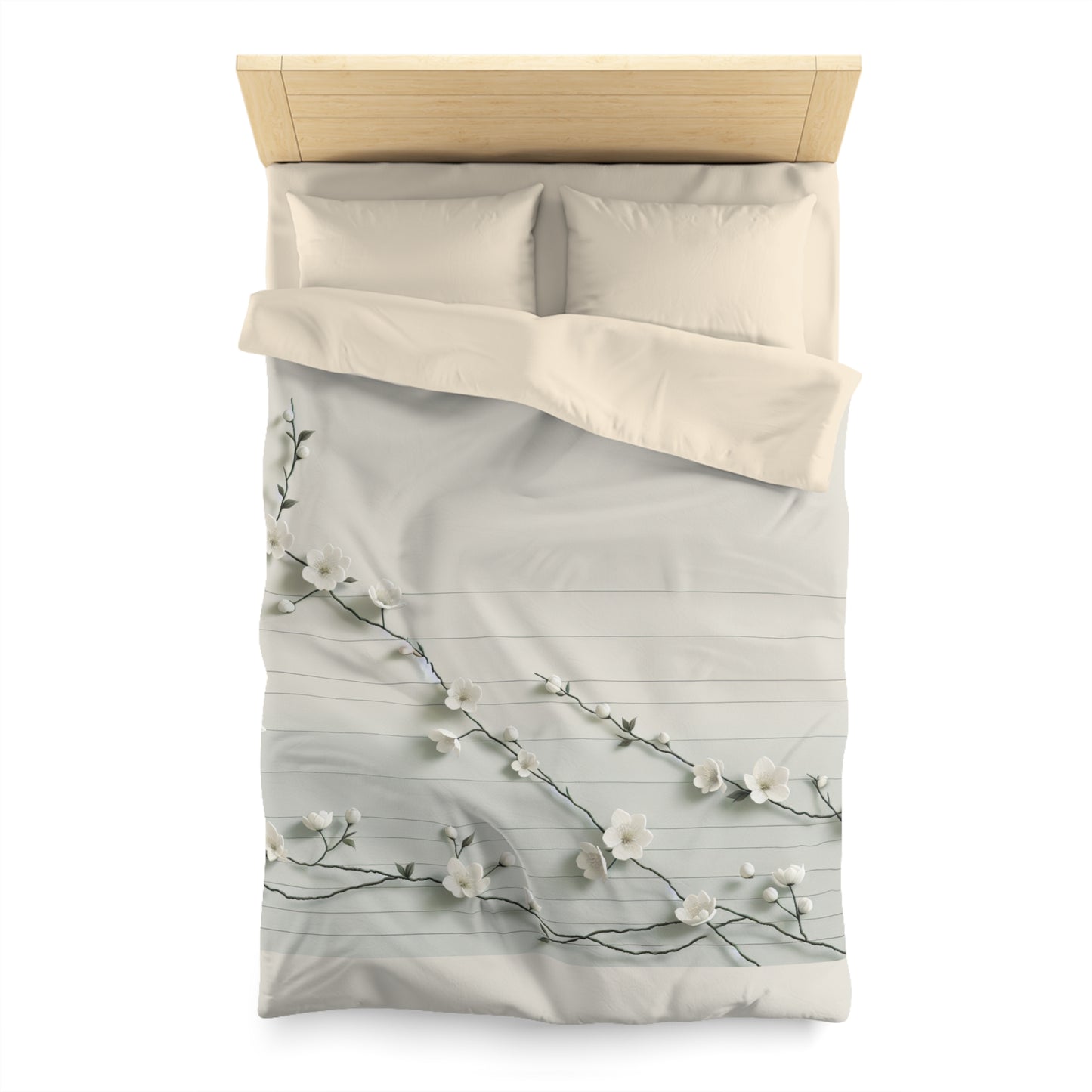 Elegant Floral Microfiber Duvet Cover - Cozy Bedding for Spring, Home Decor, Bedroom Refresh, Gift for Her, Housewarming