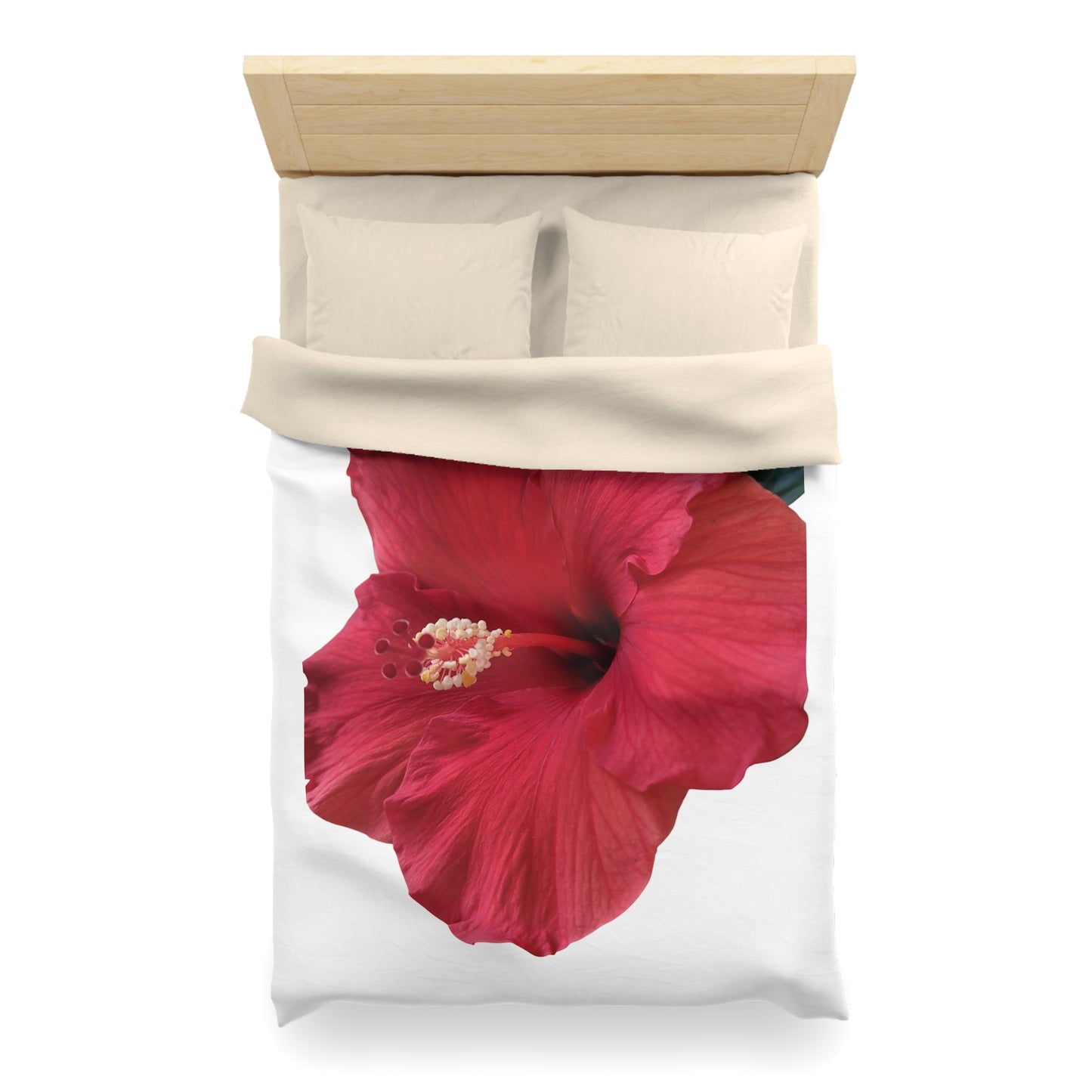 Hibiscus Bloom Microfiber Duvet Cover – Bright Floral Bedding for Relaxed Home Décor