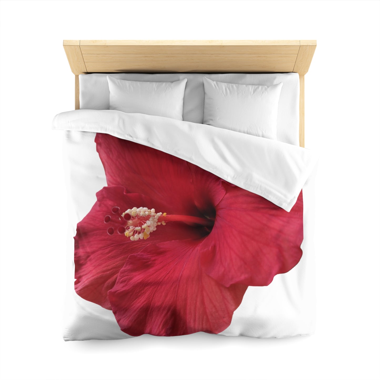 Hibiscus Bloom Microfiber Duvet Cover – Bright Floral Bedding for Relaxed Home Décor