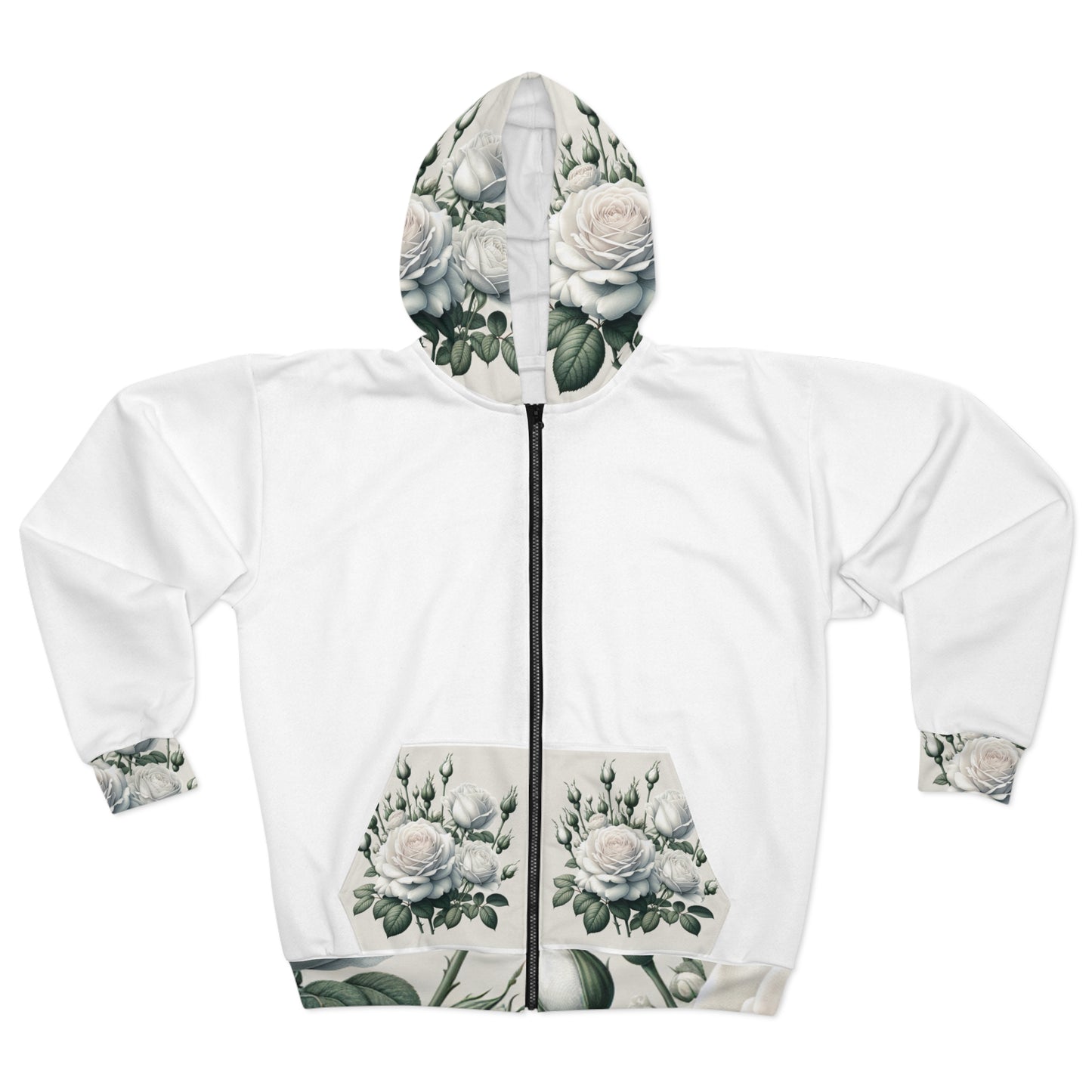 Floral AOP Unisex Zip Hoodie, Cozy Floral Charm, Everyday Style, Gift for Her, Spring Fashion, Casual Wear, Nature Lover Apparel