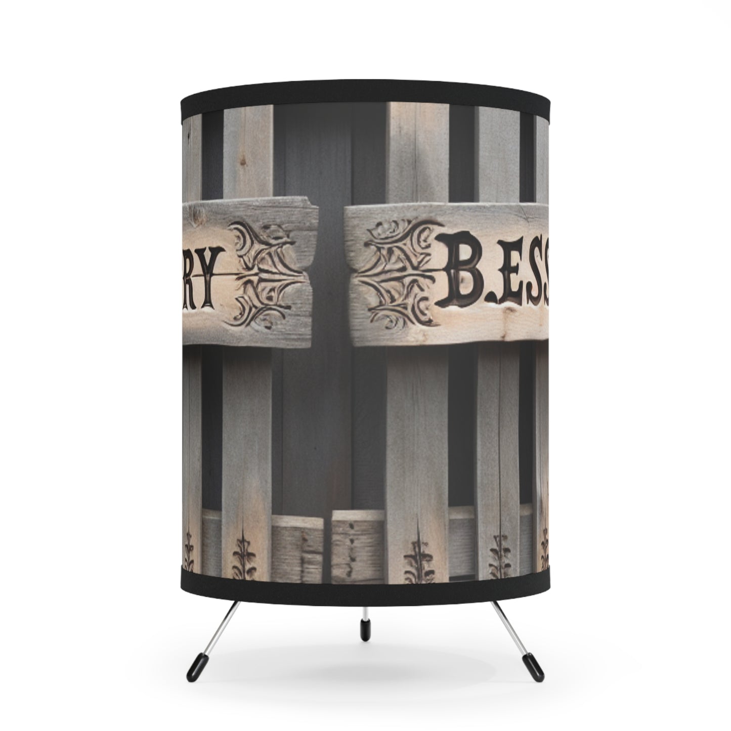 Rustic Tripod Lamp, Farmhouse Lighting, Country Decor, High-Res Printed Shade, Home & Living, Office Desk Light