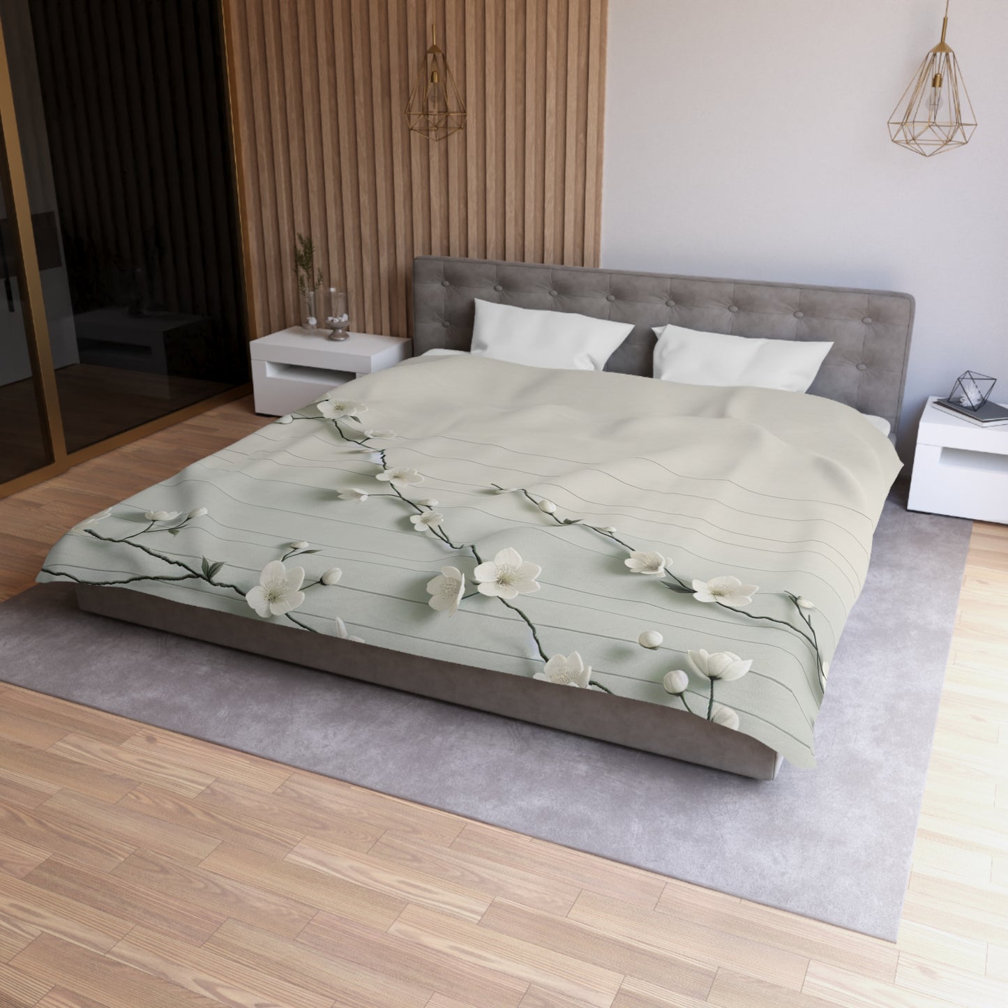Elegant Floral Microfiber Duvet Cover - Cozy Bedding for Spring, Home Decor, Bedroom Refresh, Gift for Her, Housewarming