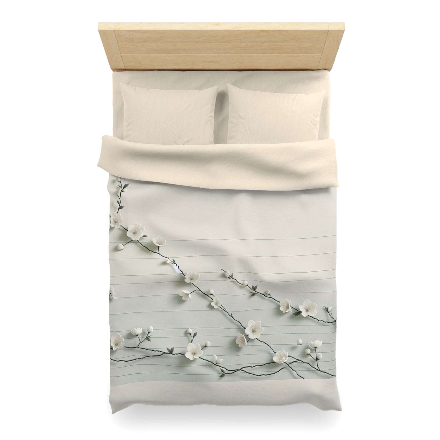 Elegant Floral Microfiber Duvet Cover - Cozy Bedding for Spring, Home Decor, Bedroom Refresh, Gift for Her, Housewarming