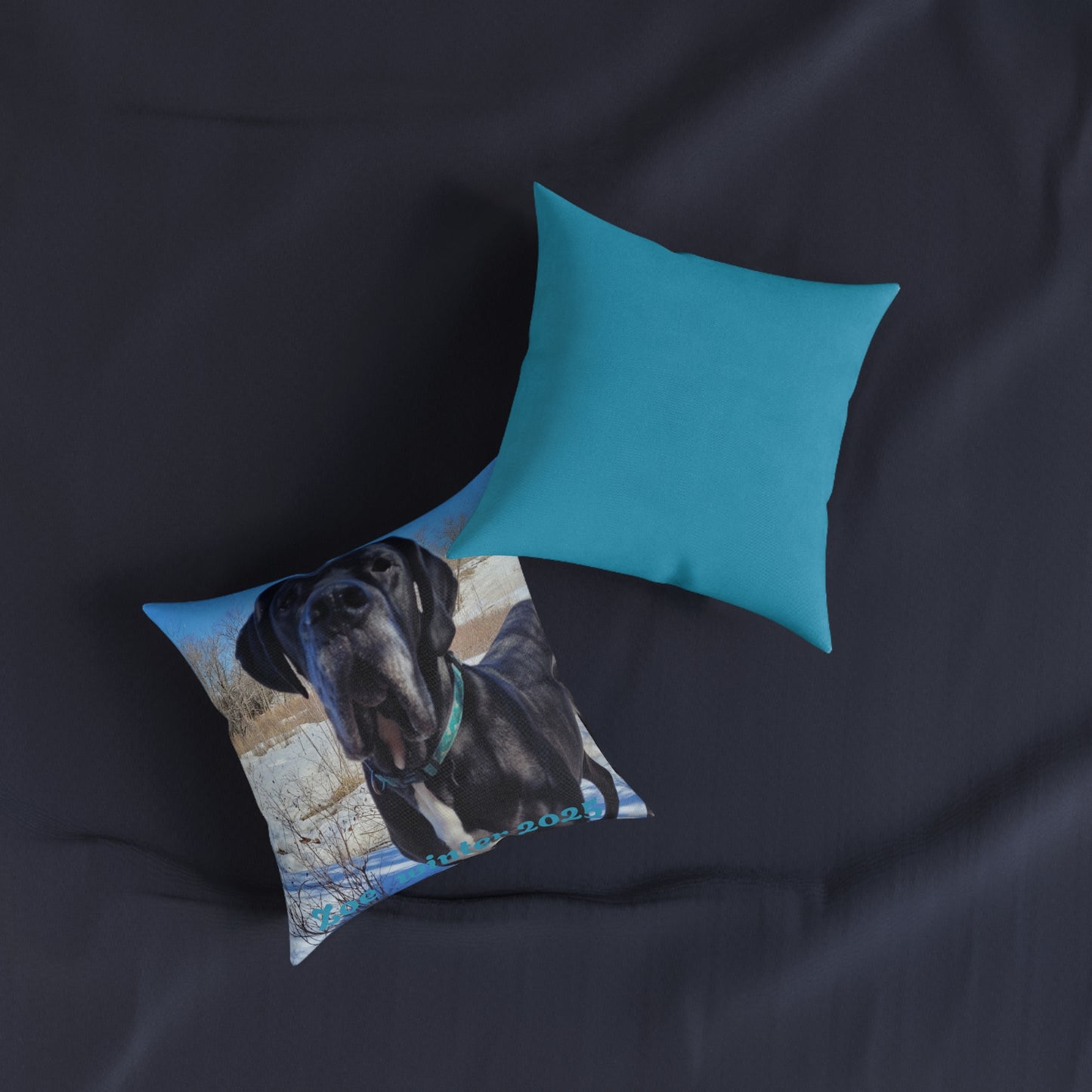 Personalized Dog Photo Square Pillow - Custom Pet Throw Pillow