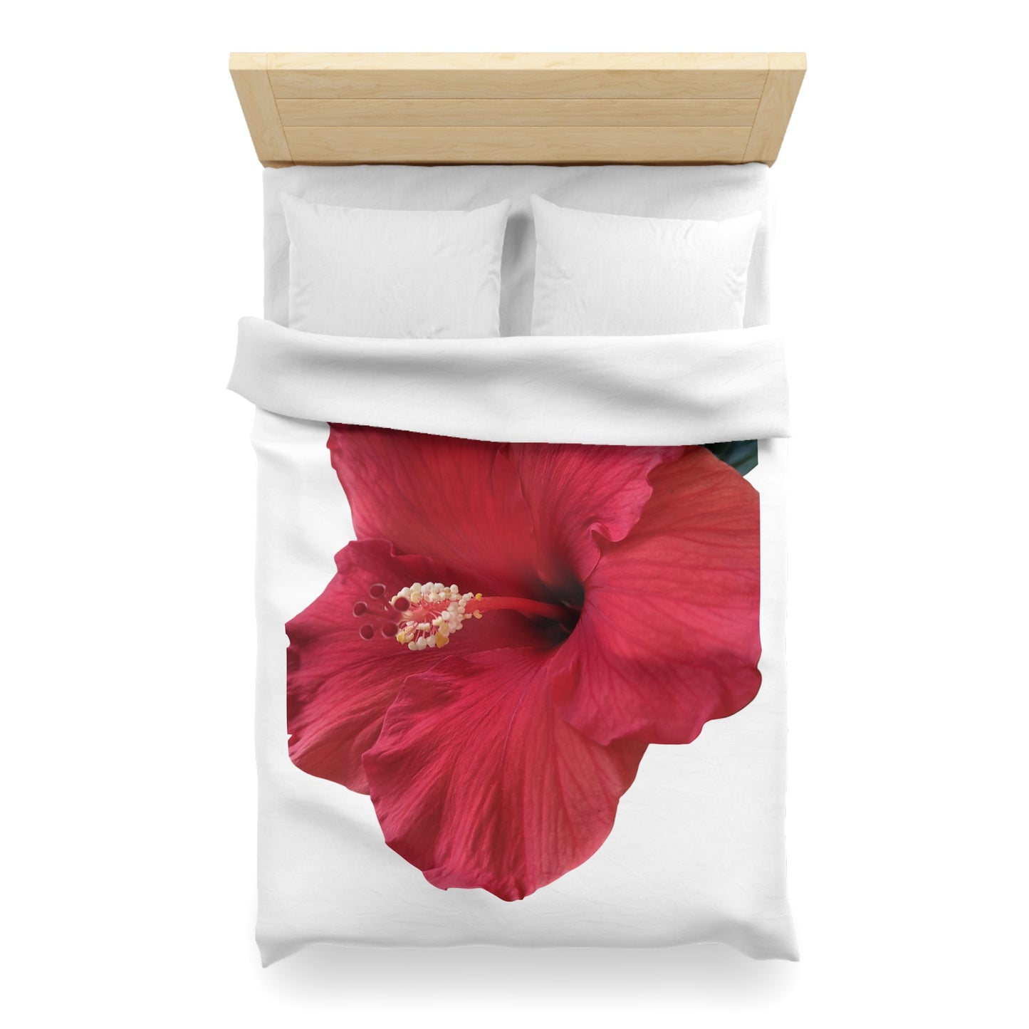 Hibiscus Bloom Microfiber Duvet Cover – Bright Floral Bedding for Relaxed Home Décor
