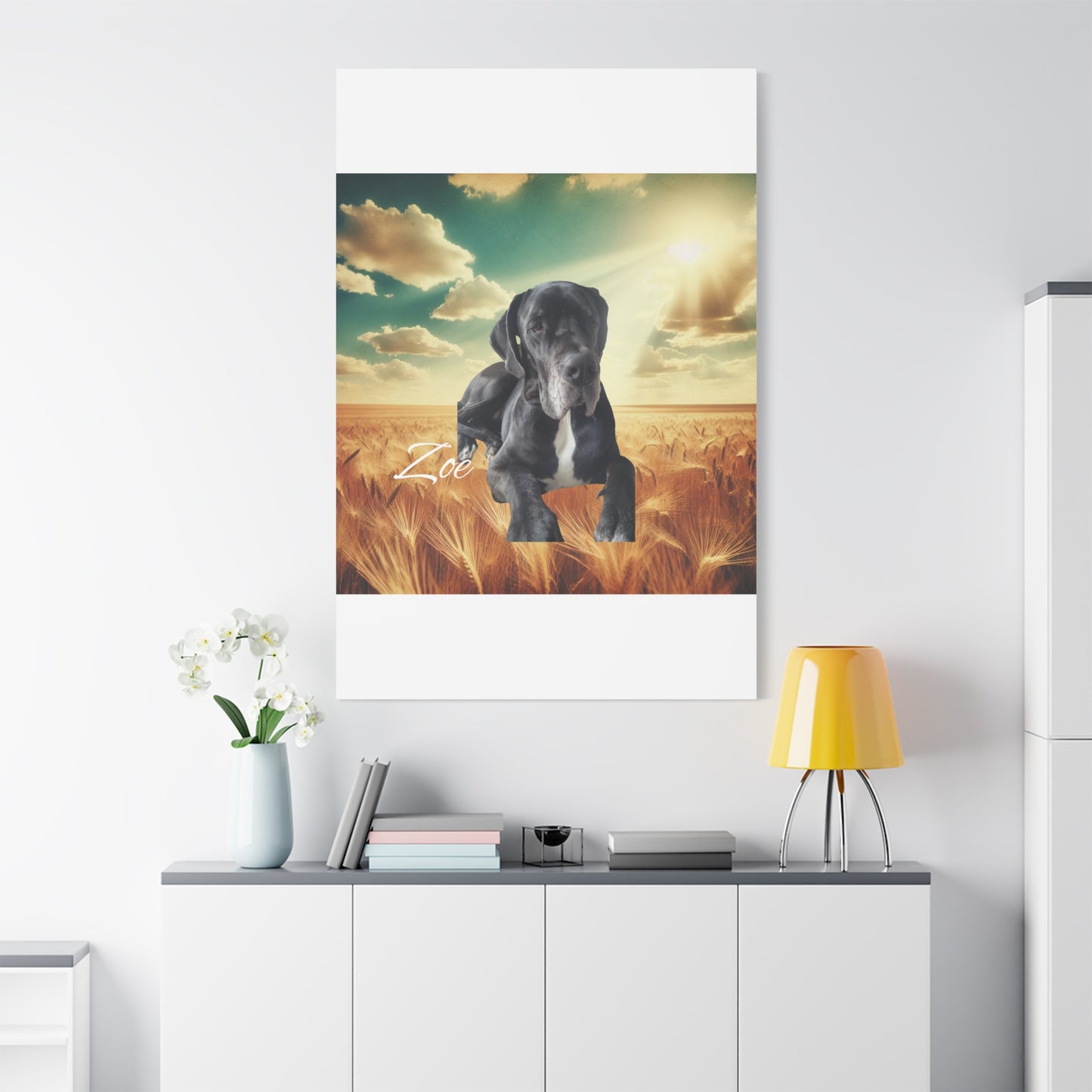 Personalized Dog Portrait Canvas - Custom Stretched Wall Art for Pet Lovers