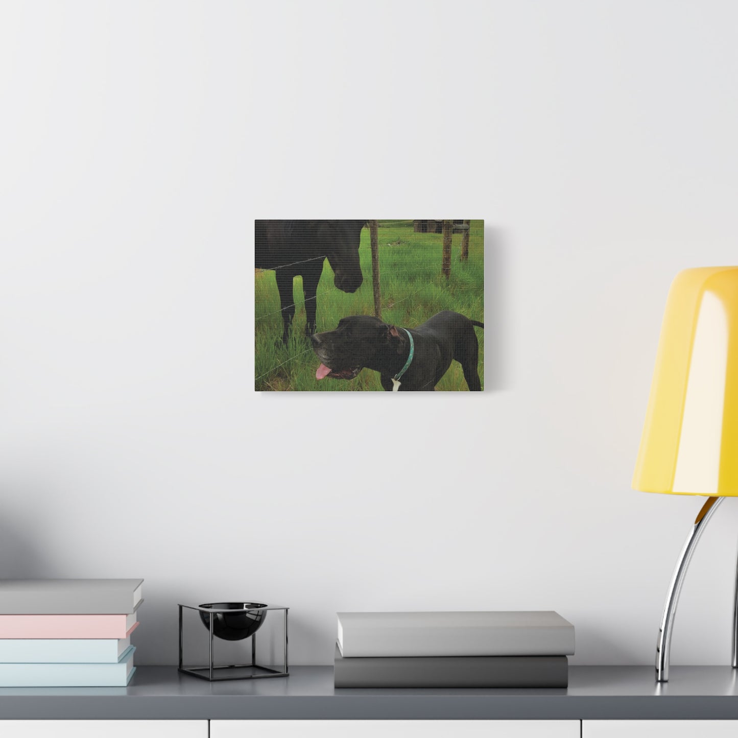 Pet Portrait Matte Canvas Wall Art - Horse & Dog