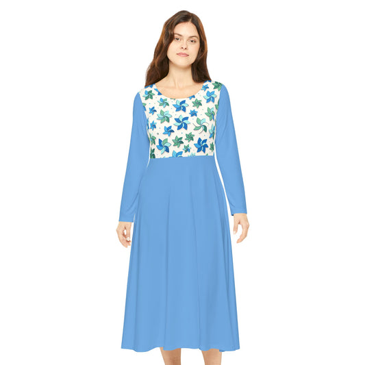 Floral Long Sleeve Dance Dress