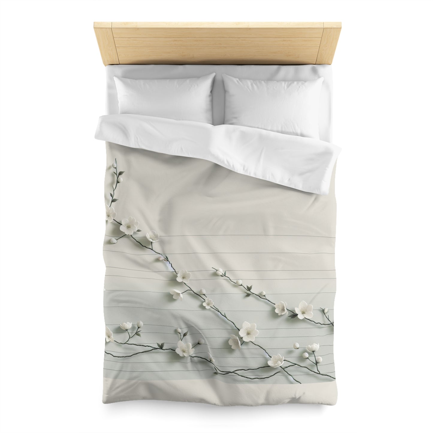 Elegant Floral Microfiber Duvet Cover - Cozy Bedding for Spring, Home Decor, Bedroom Refresh, Gift for Her, Housewarming