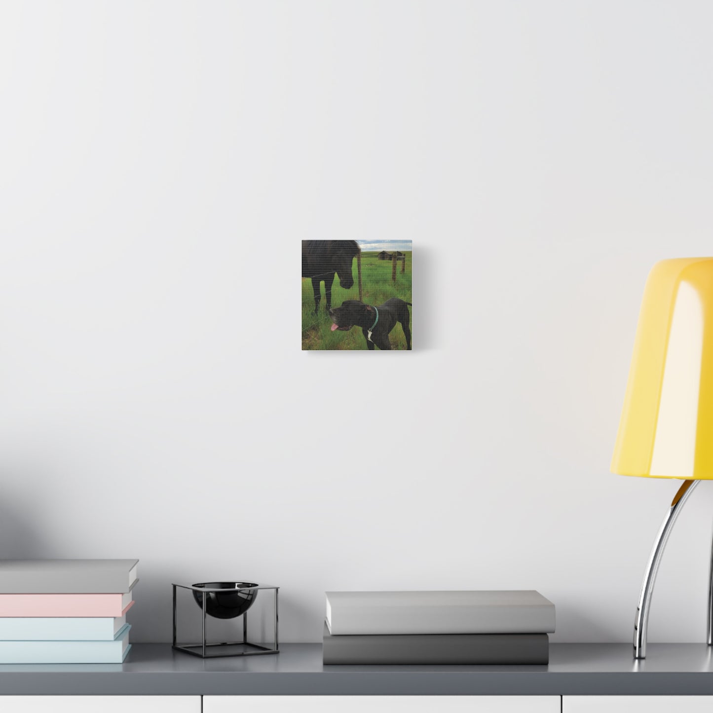 Pet Portrait Matte Canvas Wall Art - Horse & Dog