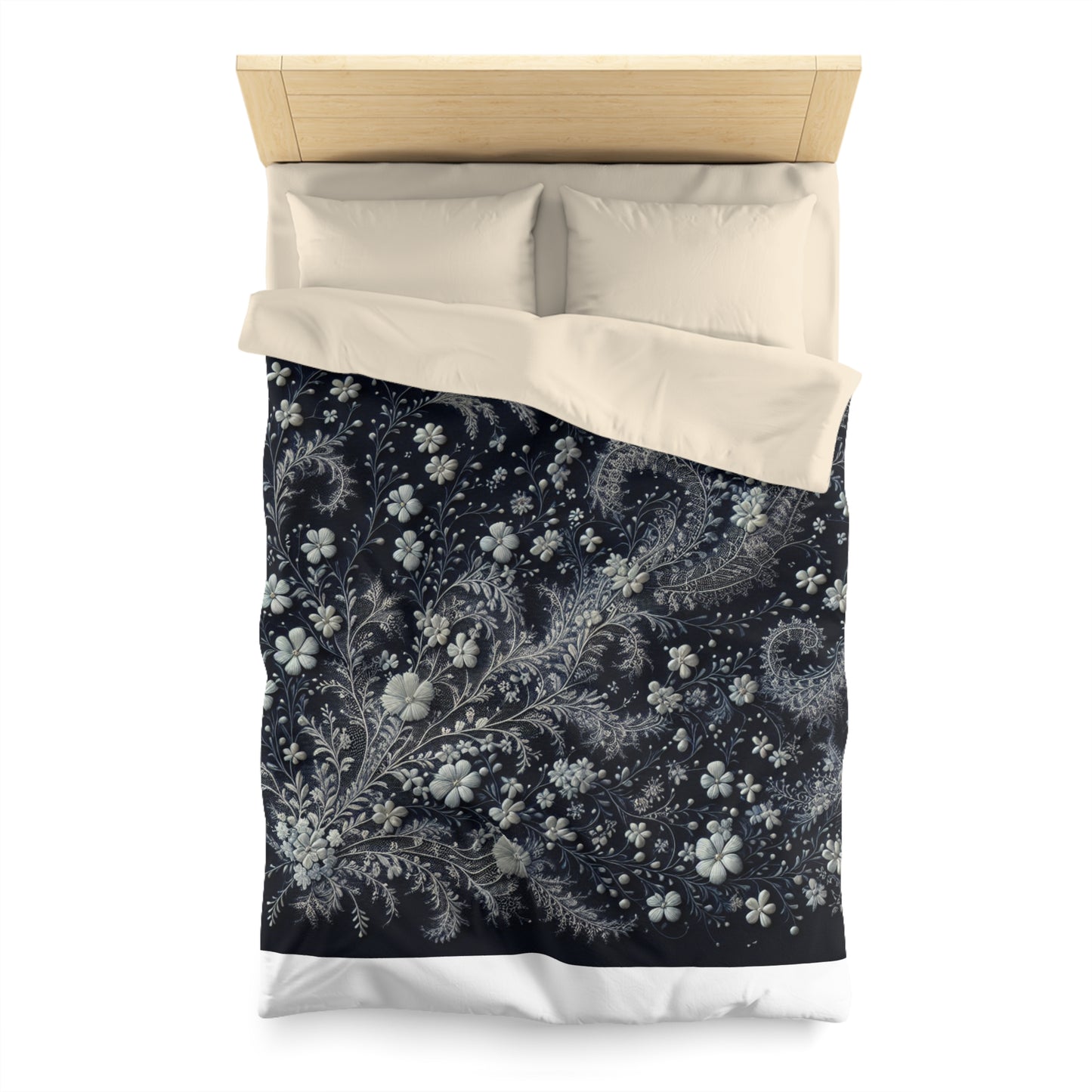 Elegant Floral Microfiber Duvet Cover