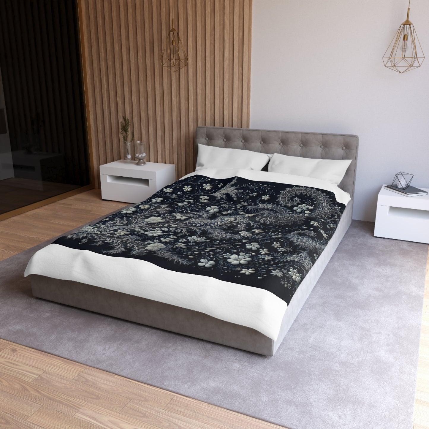 Elegant Floral Microfiber Duvet Cover