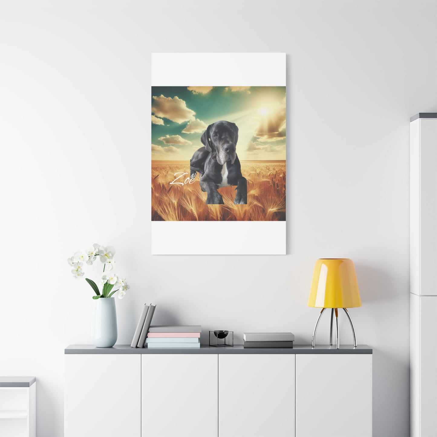 Personalized Dog Portrait Canvas - Custom Stretched Wall Art for Pet Lovers