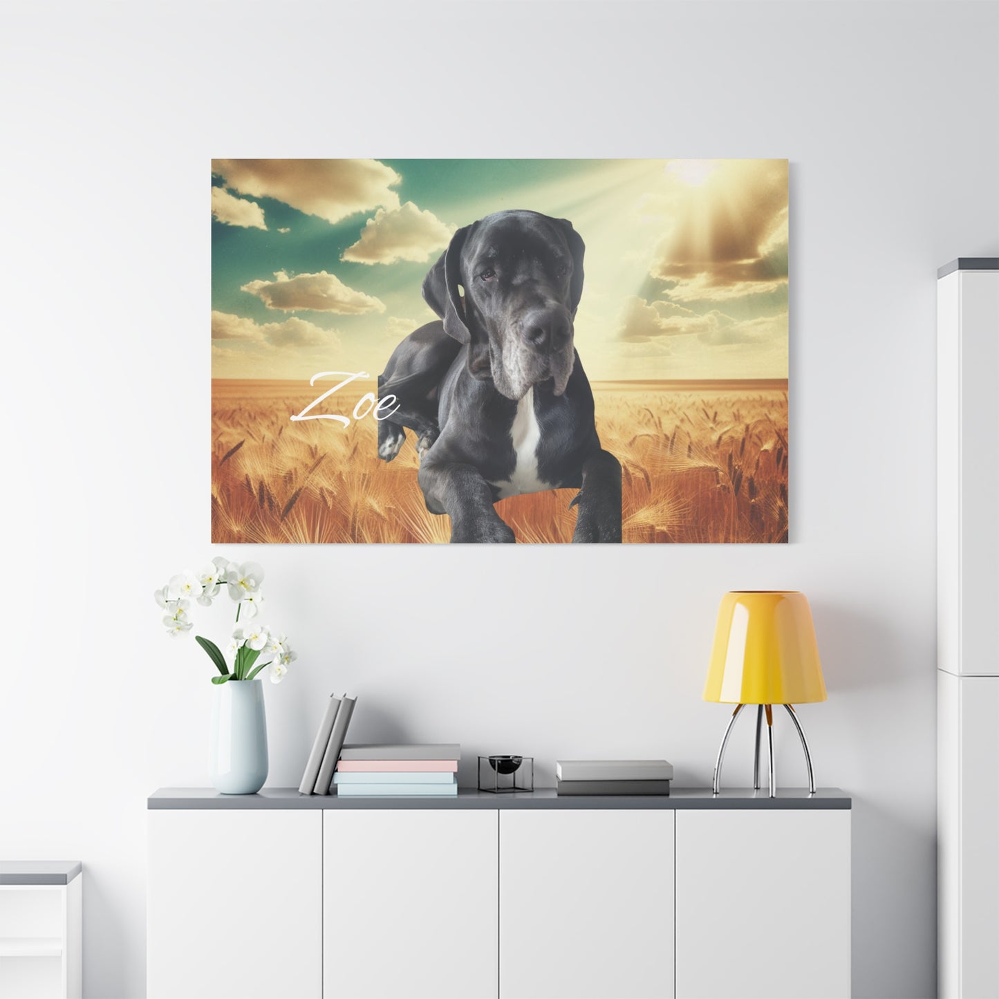 Personalized Dog Portrait Canvas - Custom Stretched Wall Art for Pet Lovers