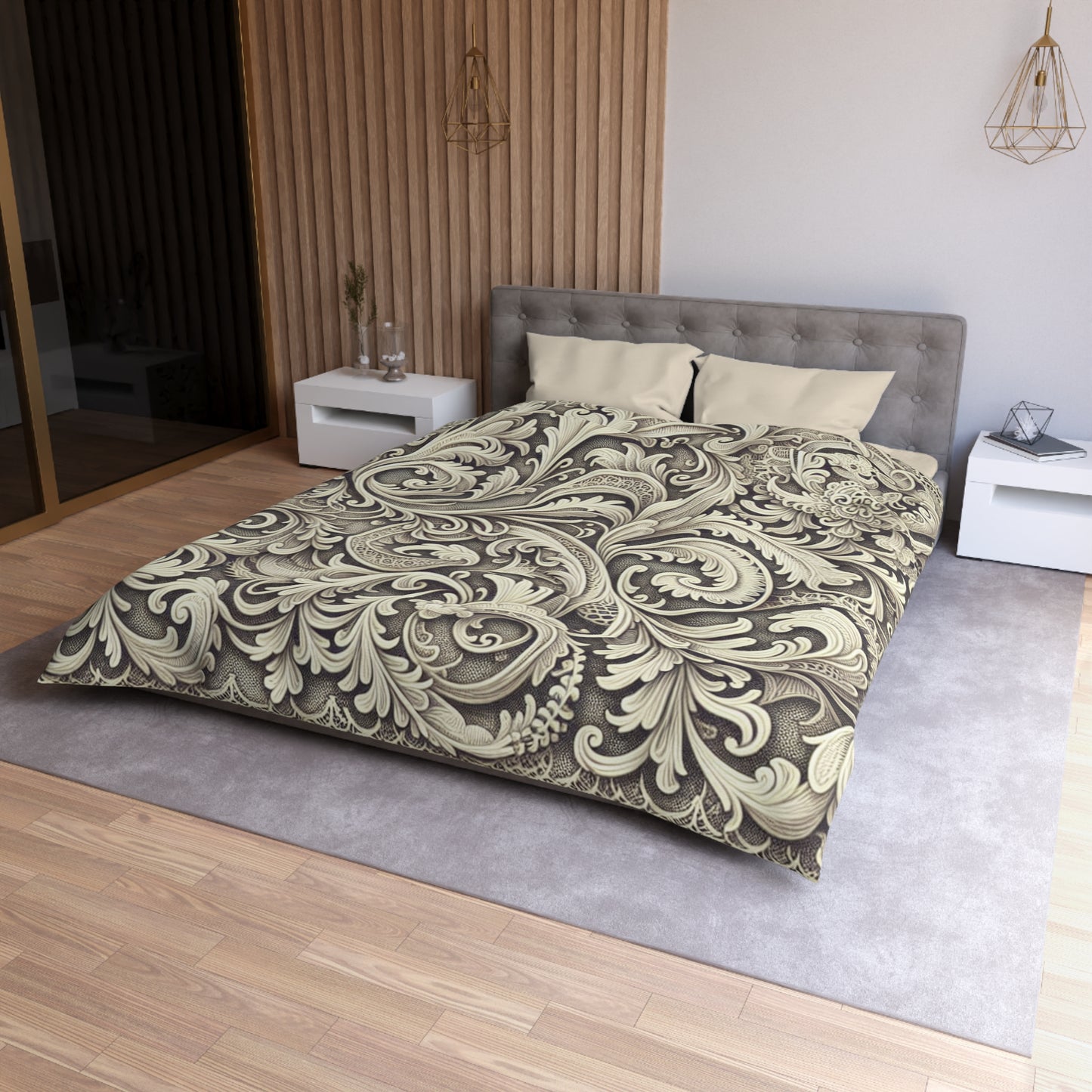 Vintage Floral Microfiber Duvet Cover - Luxurious Home Bedding