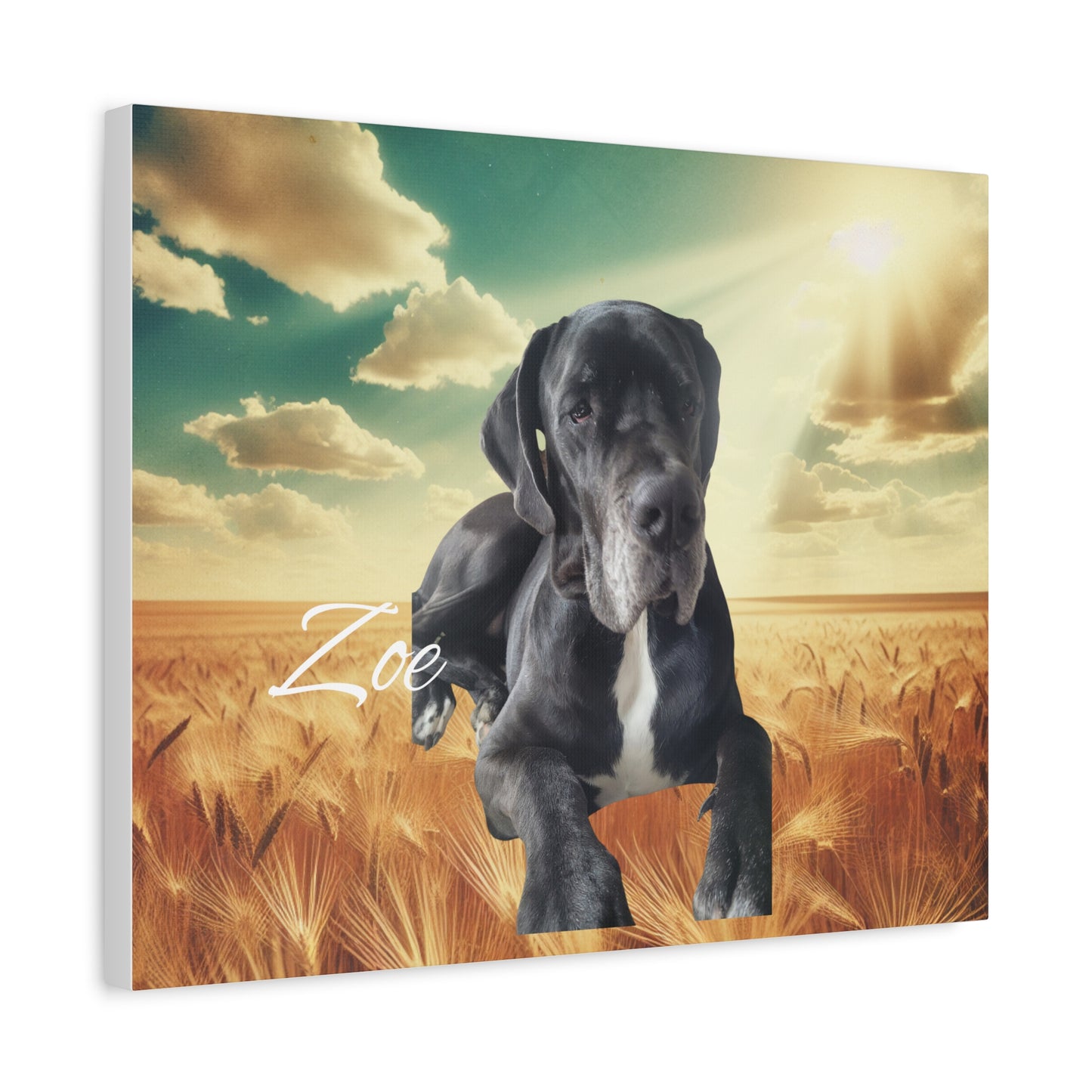 Personalized Dog Portrait Canvas - Custom Stretched Wall Art for Pet Lovers
