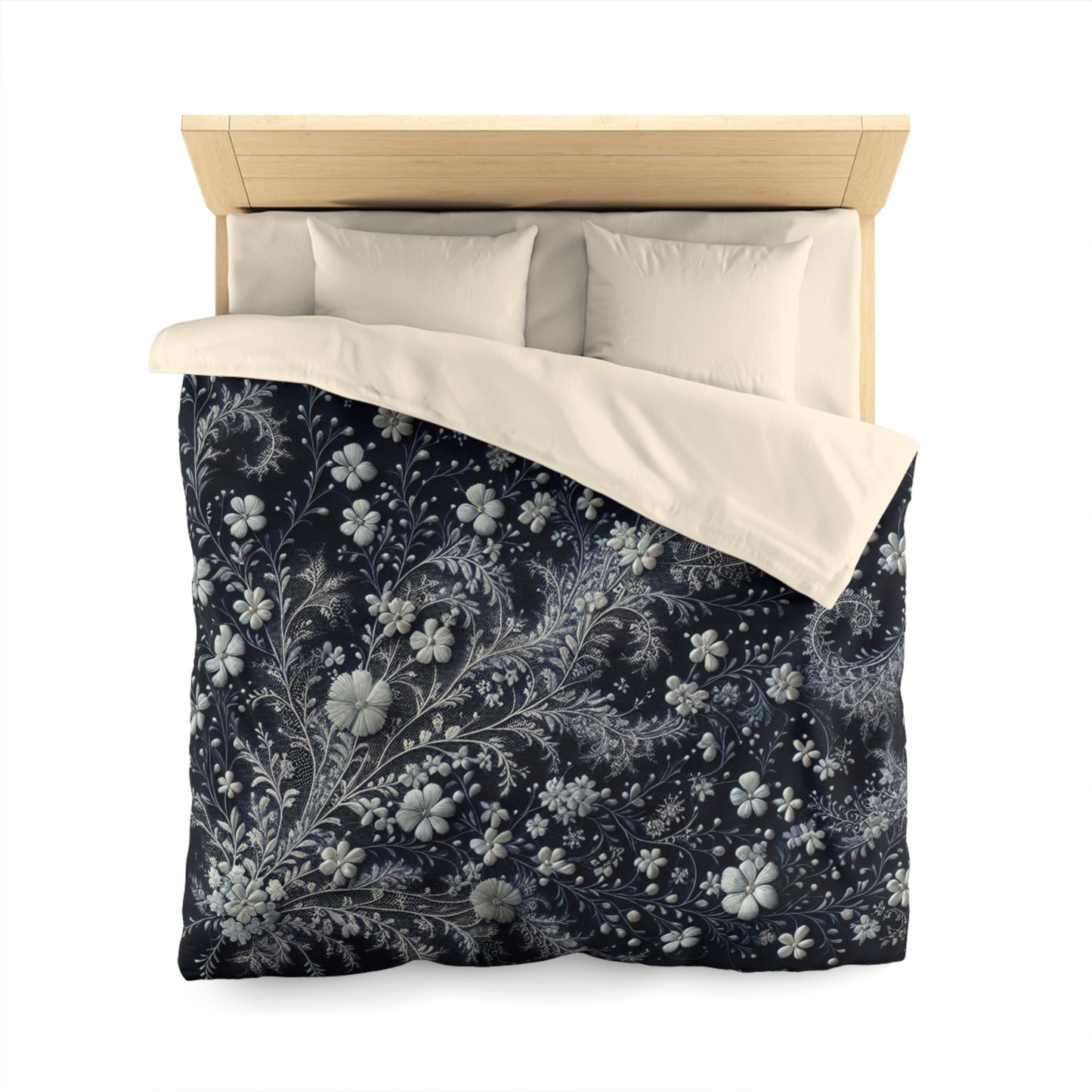 Elegant Floral Microfiber Duvet Cover