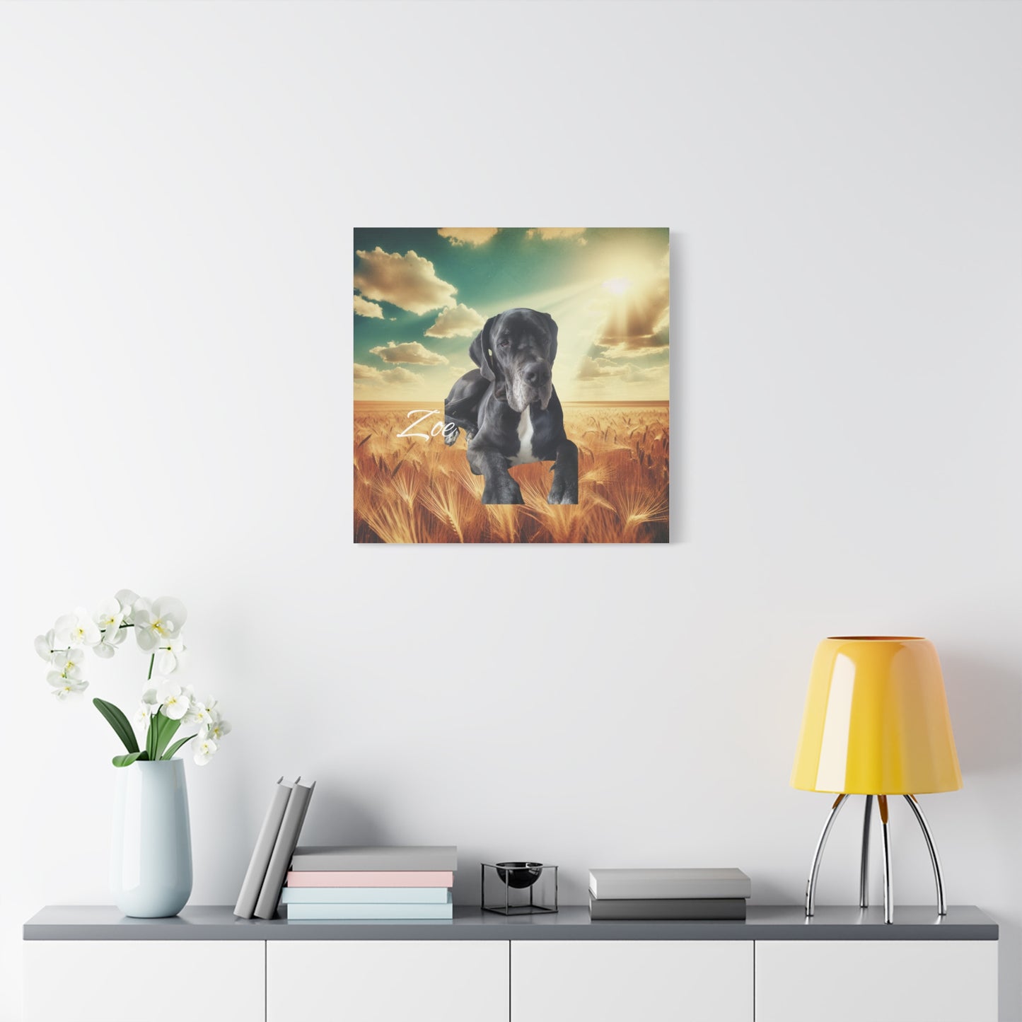 Personalized Dog Portrait Canvas - Custom Stretched Wall Art for Pet Lovers