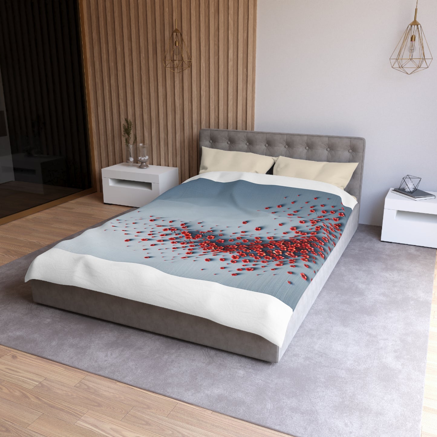 Chic Microfiber Duvet Cover with Vibrant Floral Design