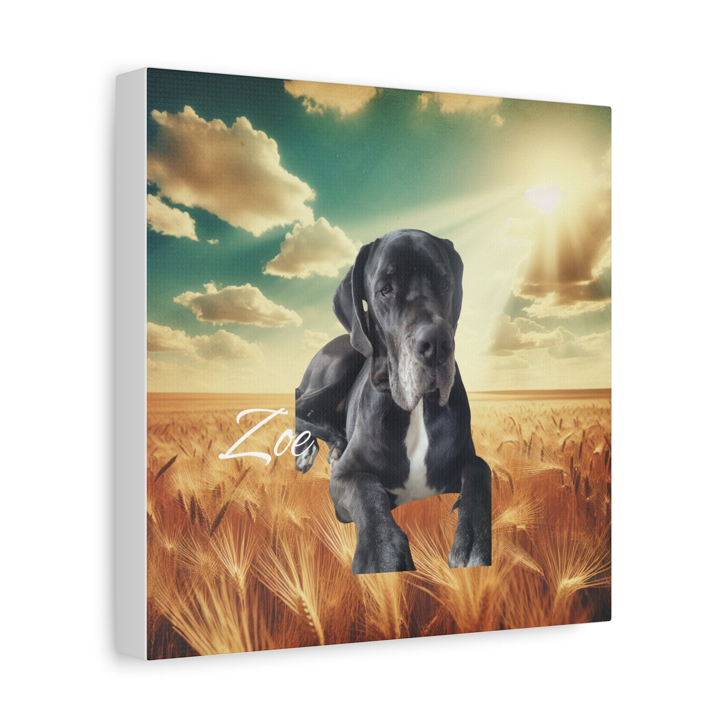 Personalized Dog Portrait Canvas - Custom Stretched Wall Art for Pet Lovers