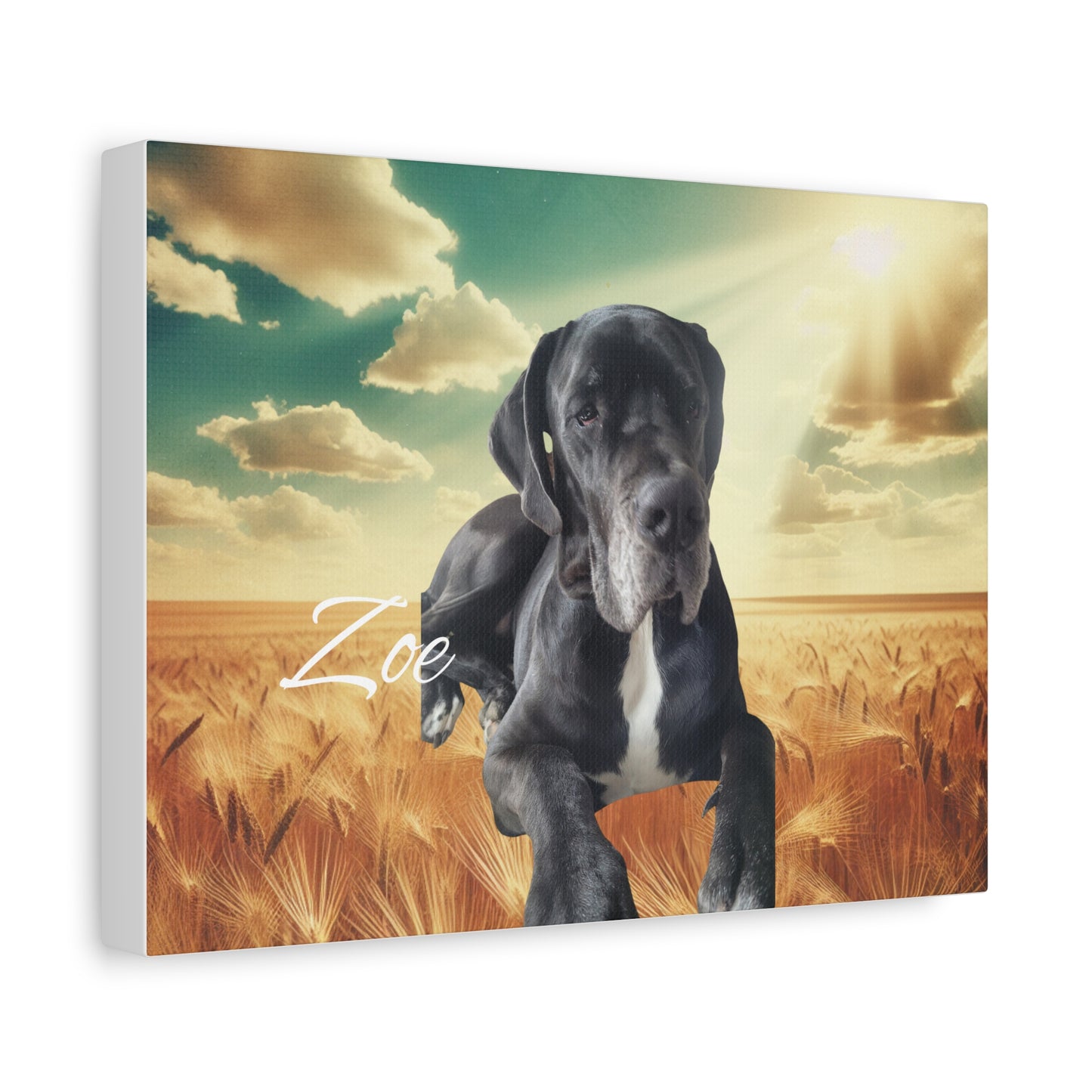 Personalized Dog Portrait Canvas - Custom Stretched Wall Art for Pet Lovers