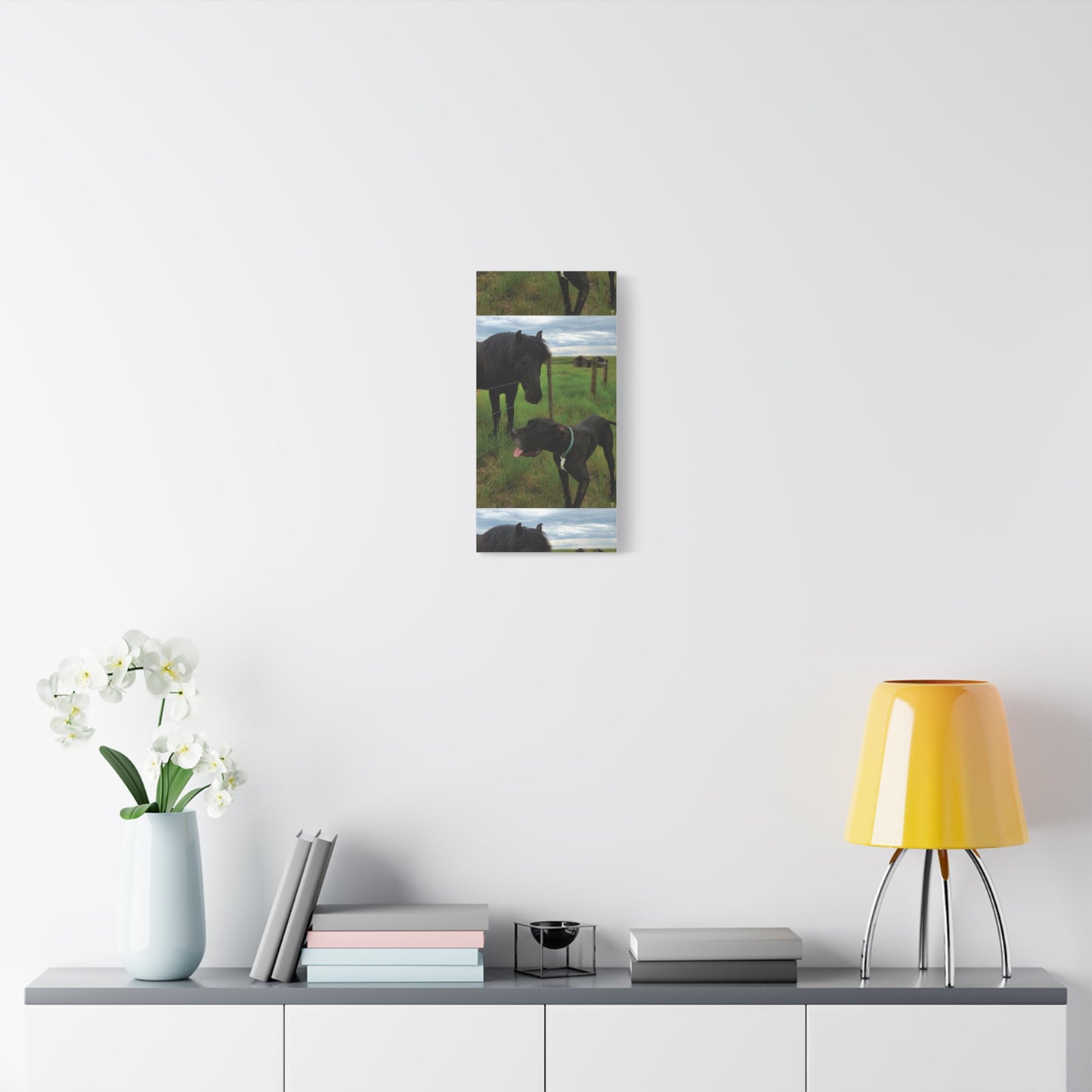Pet Portrait Matte Canvas Wall Art - Horse & Dog
