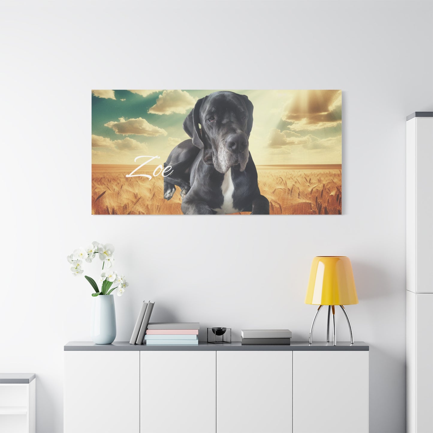 Personalized Dog Portrait Canvas - Custom Stretched Wall Art for Pet Lovers