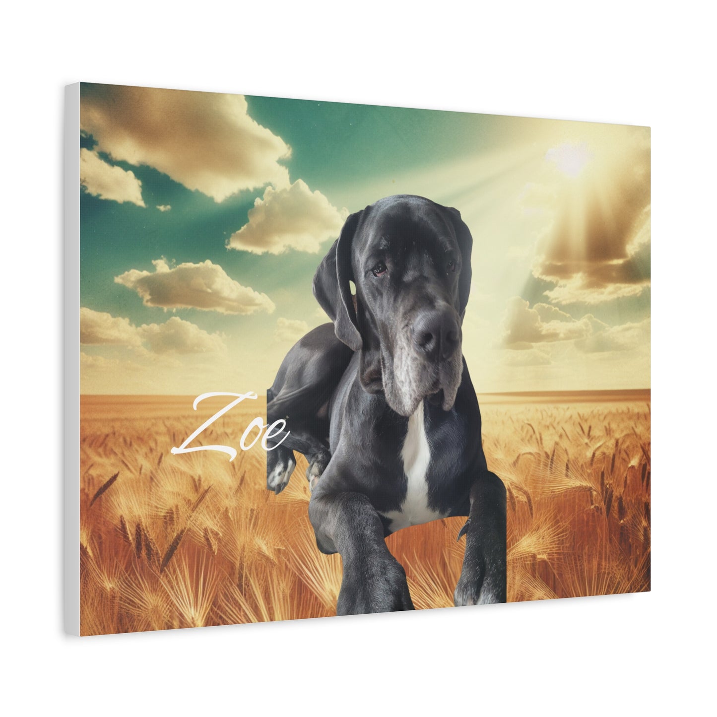 Personalized Dog Portrait Canvas - Custom Stretched Wall Art for Pet Lovers