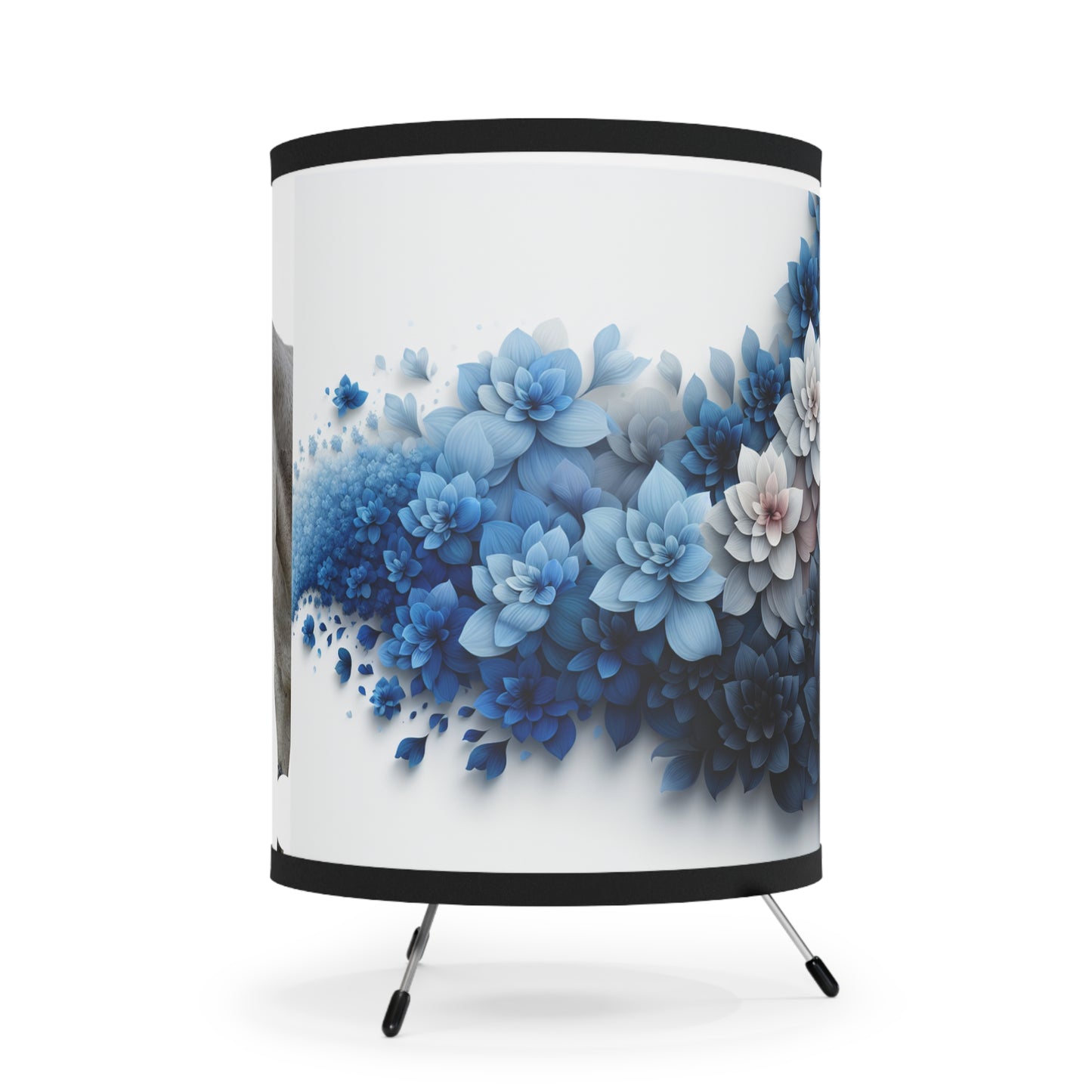 Country Inspired Tripod Lamp with High-Res Shade, Home Decor, Lighting, Modern Design, Bohemian Vibes, Nightlight, Table Lamp
